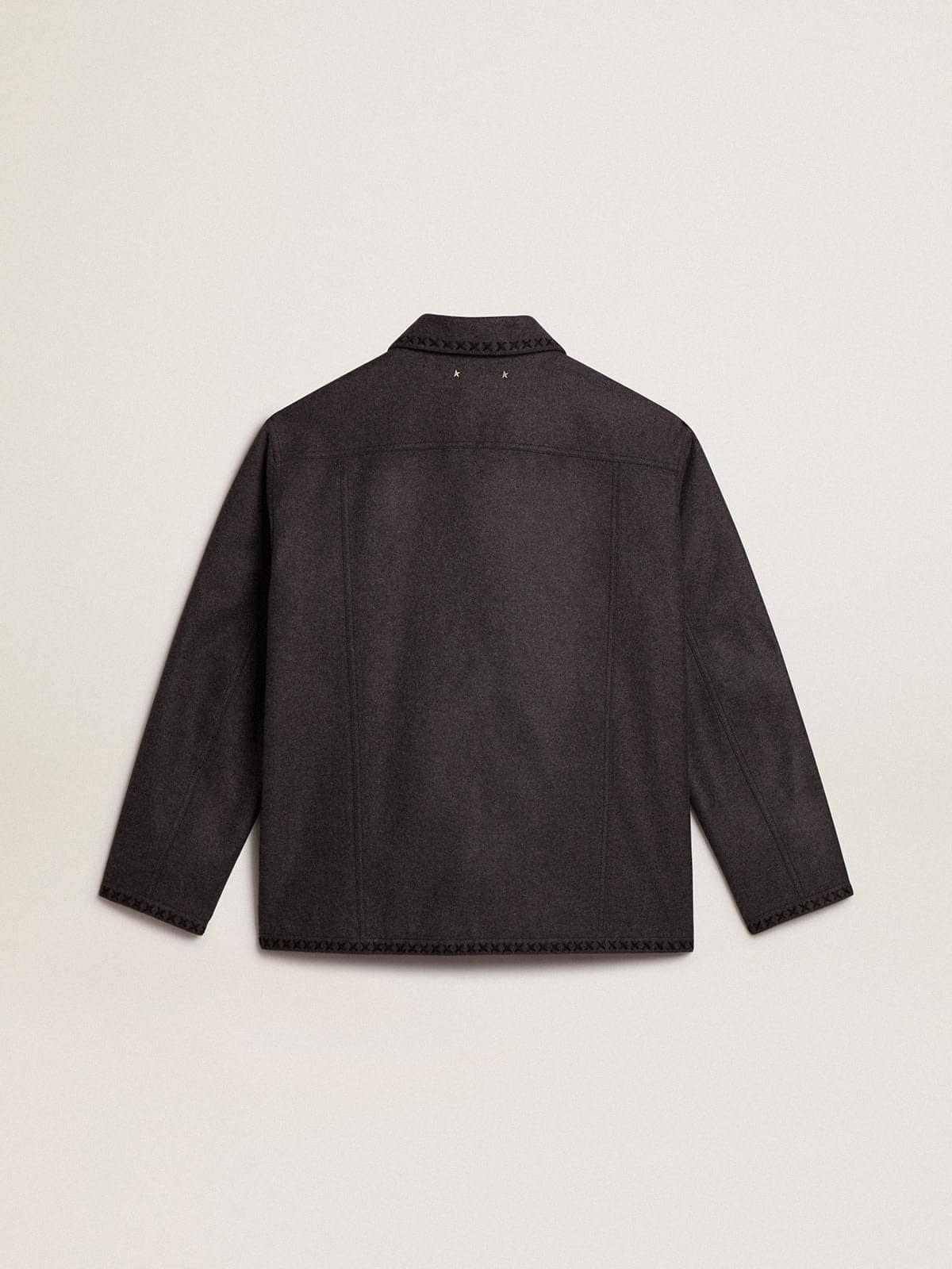 Gray melange woolen jacket with button fastening - 6