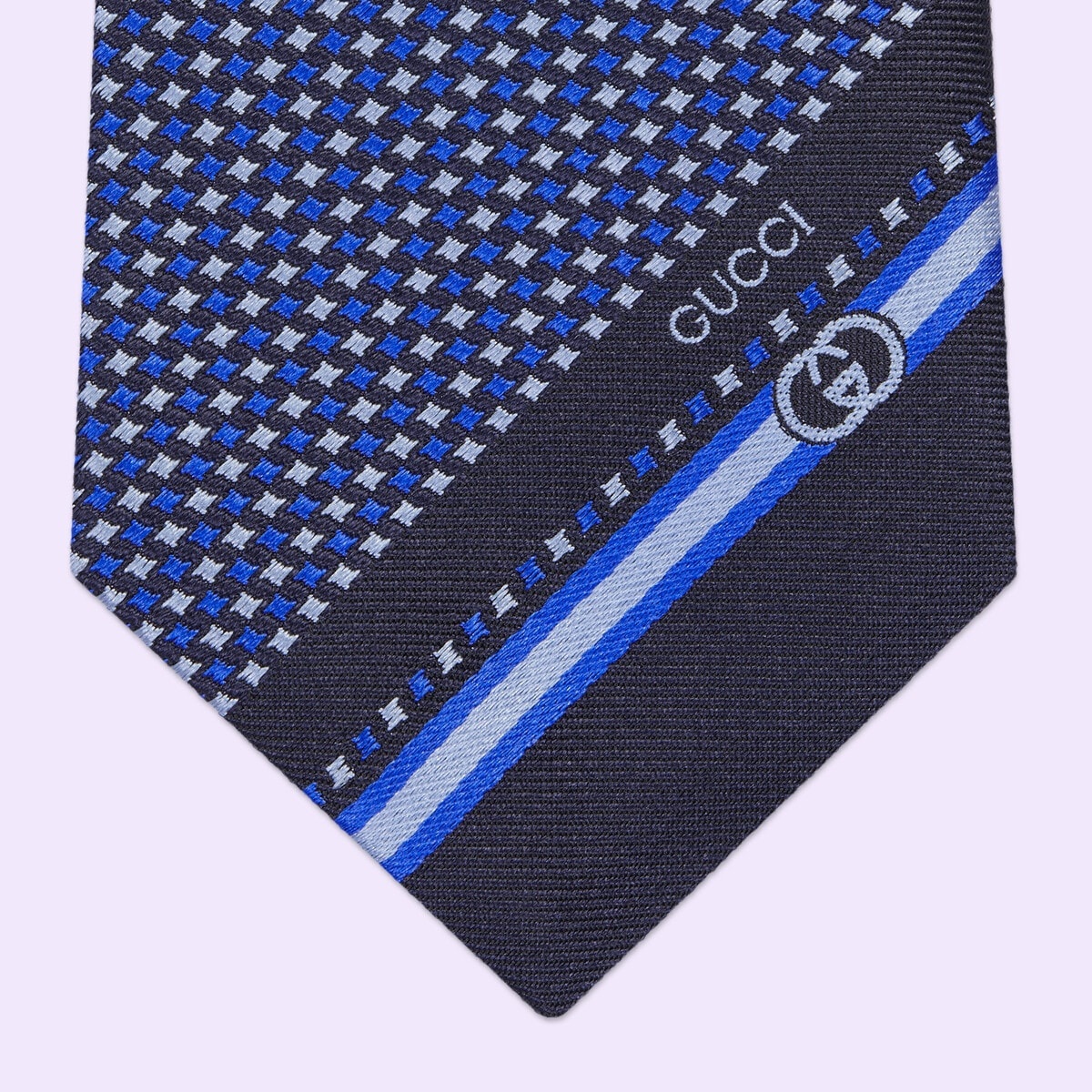 Silk tie with Interlocking G detail 4