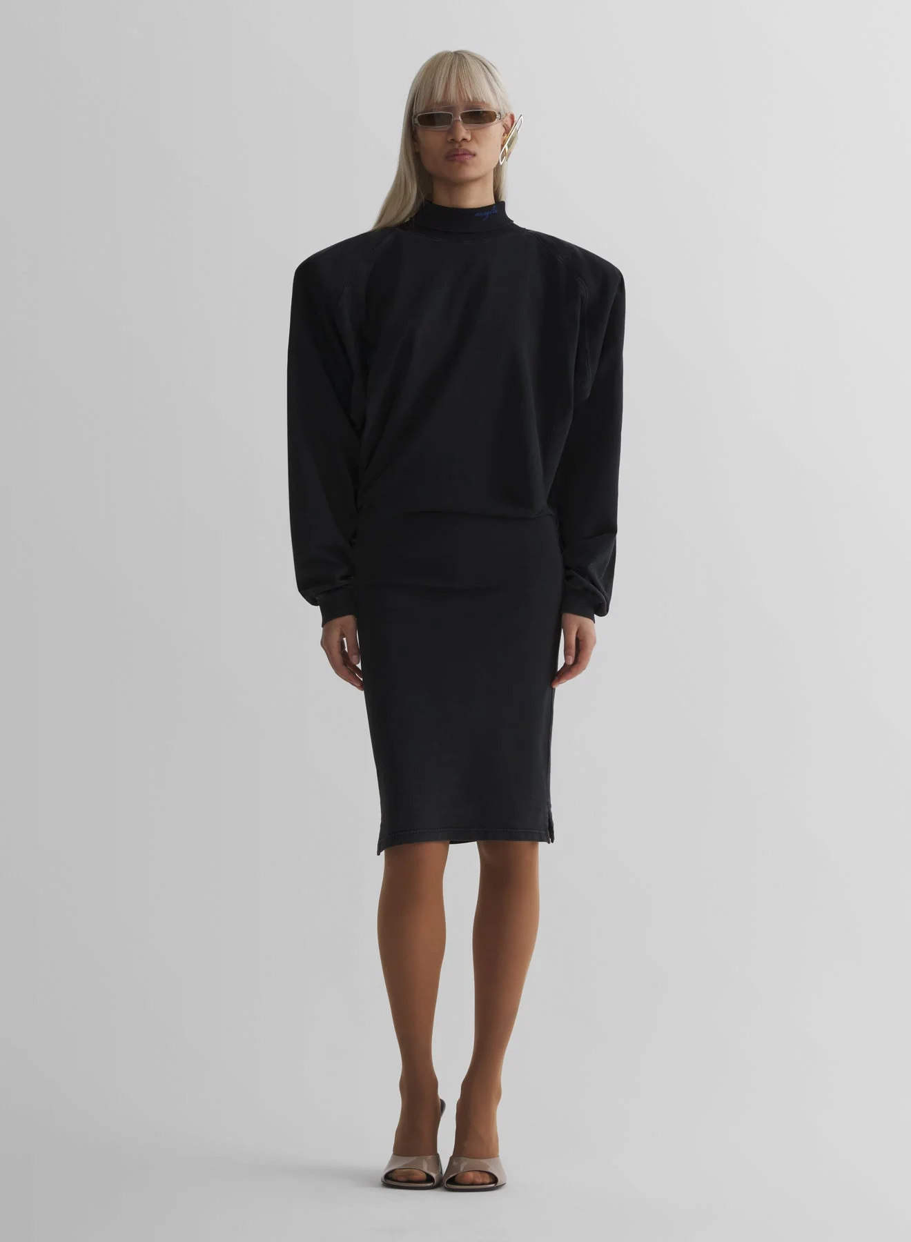 black bat sleeves t-shirt dress - 1
