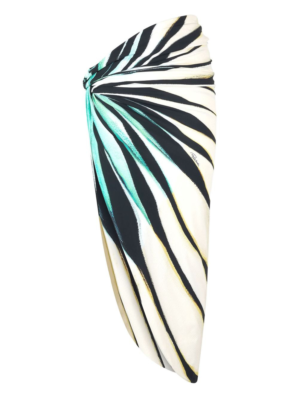 Ray Of Sea print twisted draped wrap sarong - 7