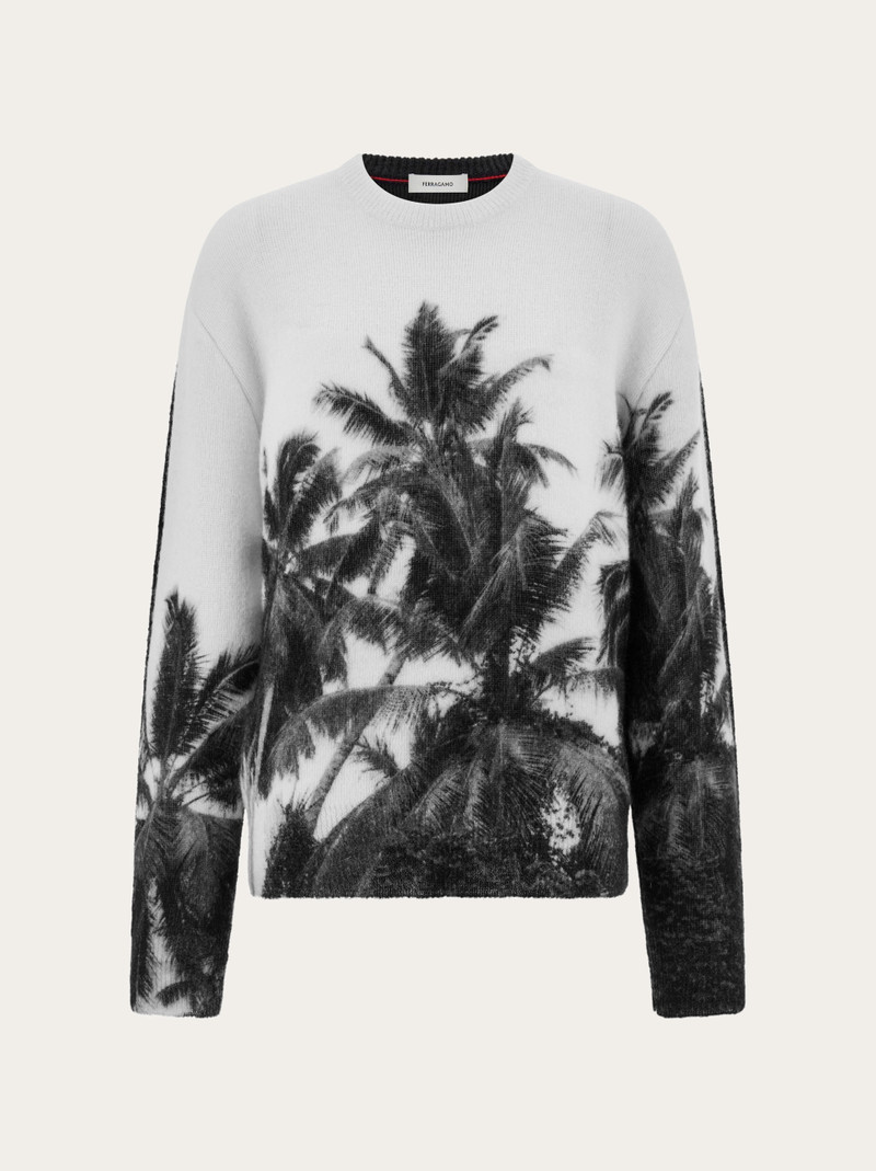Crew neck sweater with Trinidad print 1