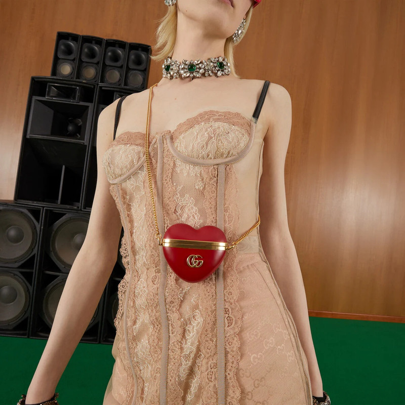 GG Marmont heart-shaped case for AirPods 4