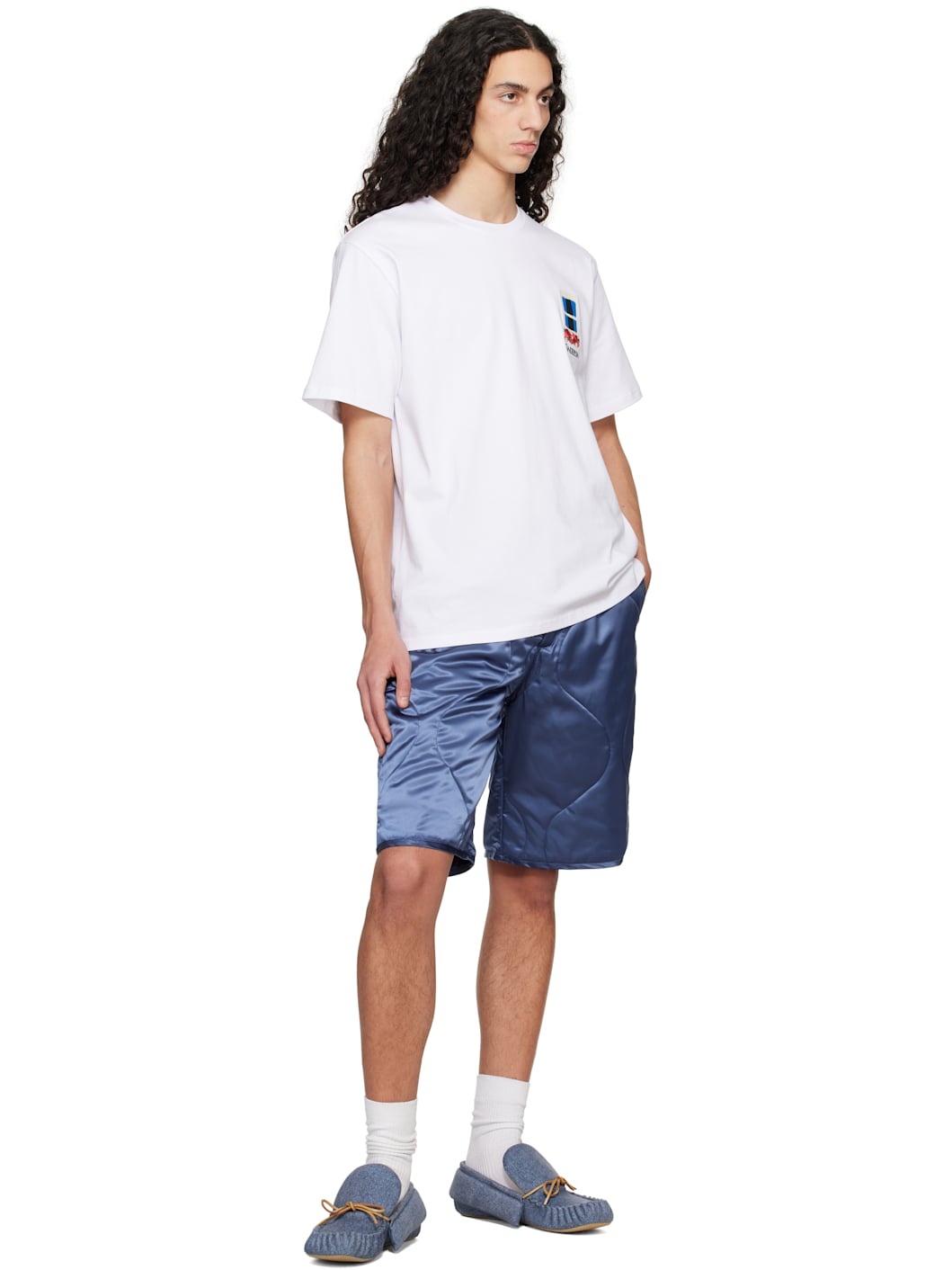 Navy Quilted Shorts - 4