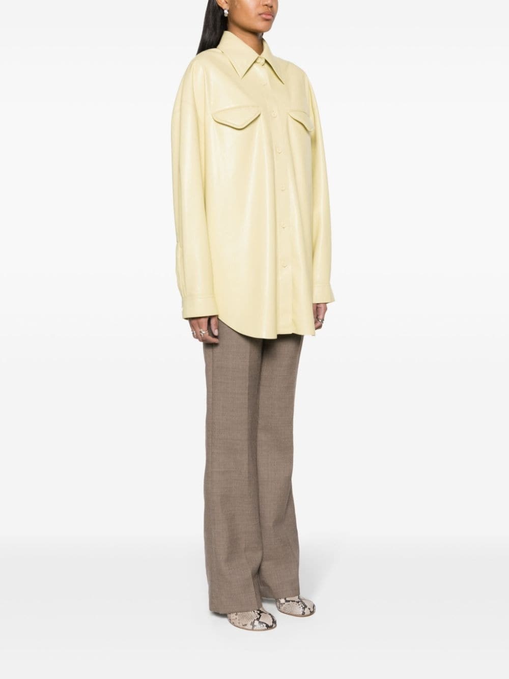 Kaysa faux-leather shirt - 3