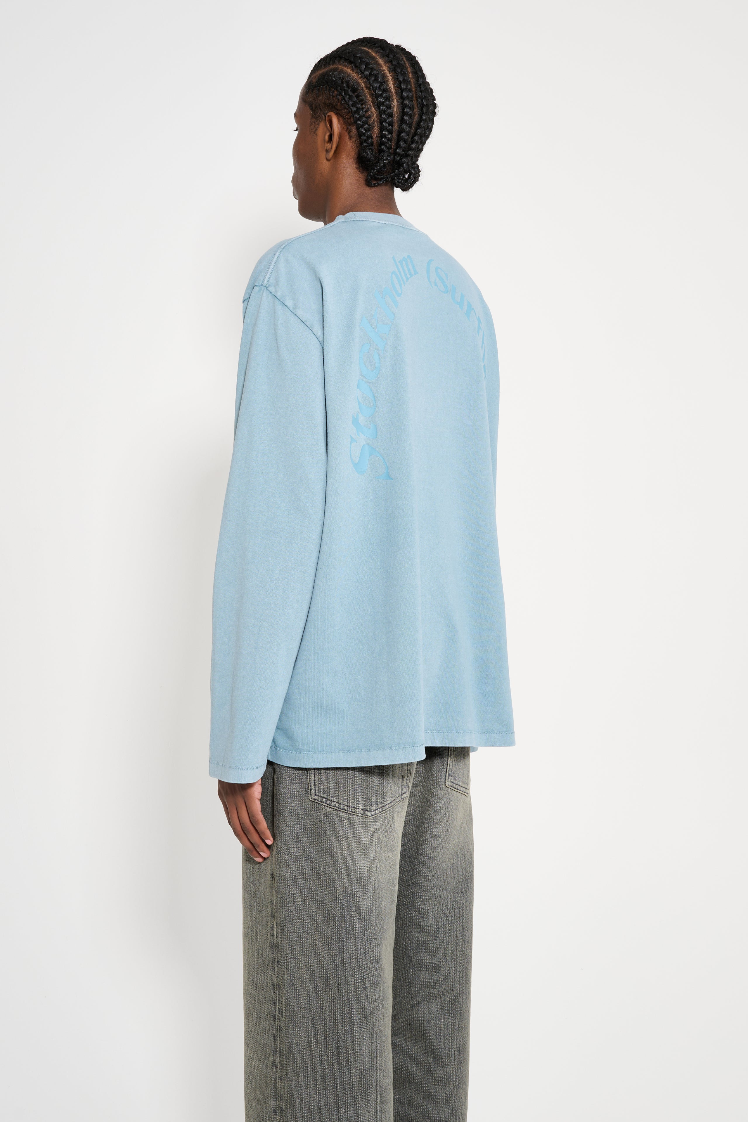 STOCKHOLM SURFBOARD BACK LOGO LONGSLEEVE TOKYO BLUE - 3