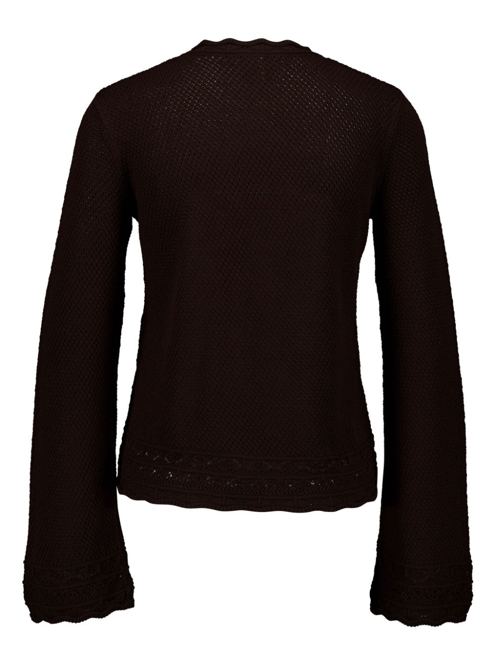 pointelle-knit bell-sleeve jumper - 2