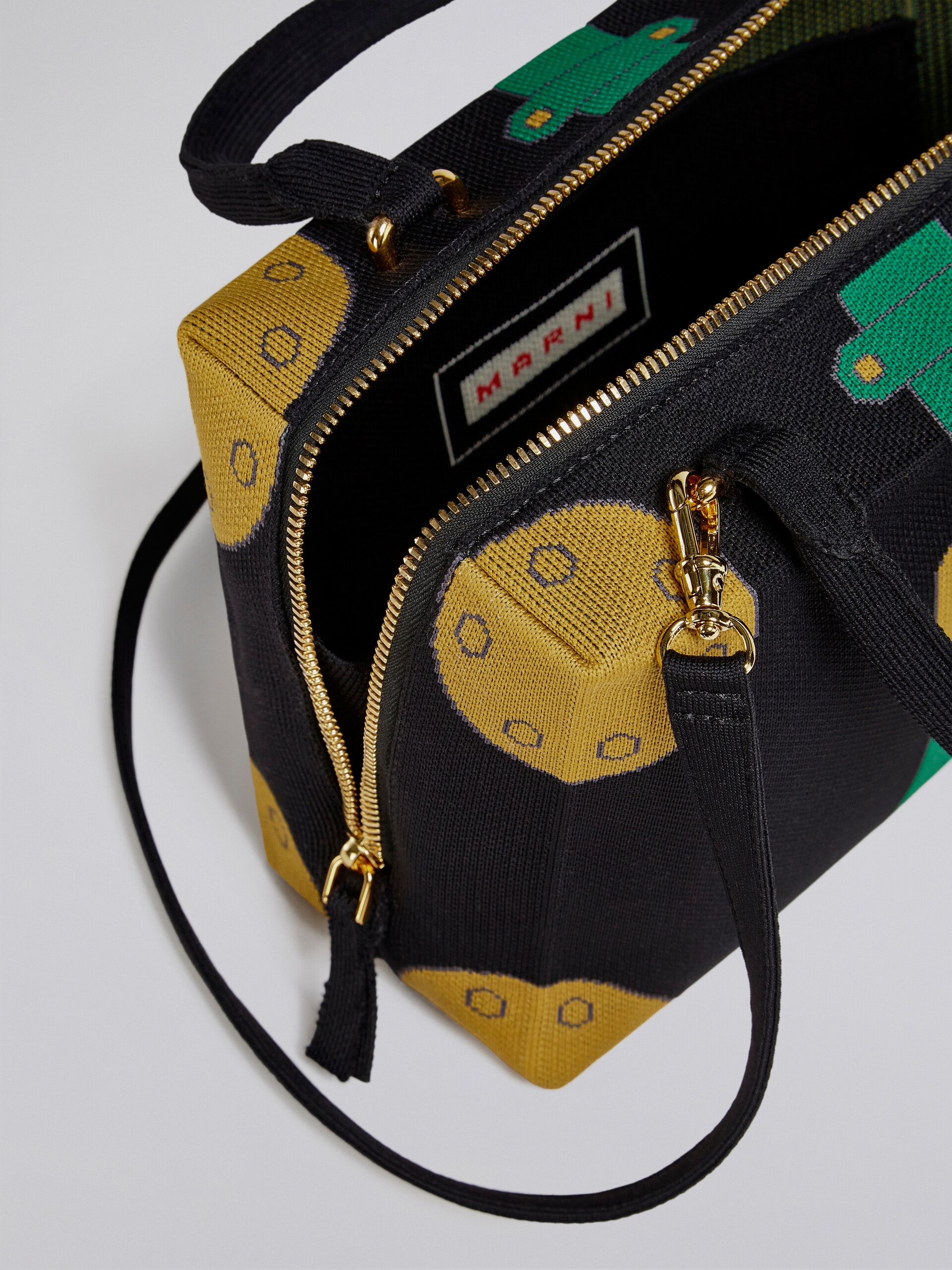 CUBIC BAG IN BLACK TROMPE-L'ŒIL JACQUARD - 4