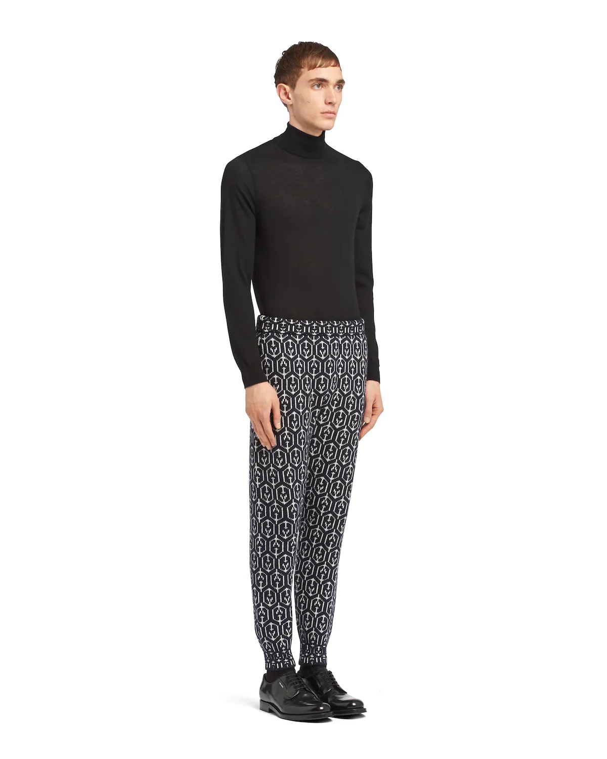 Wool and cashmere jacquard joggers - 3