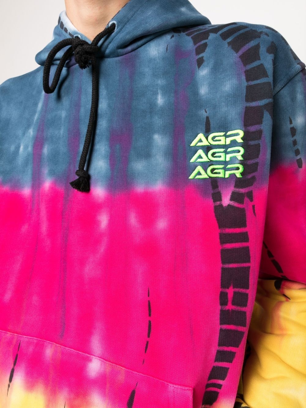 tie-dye print cotton hoodie - 5