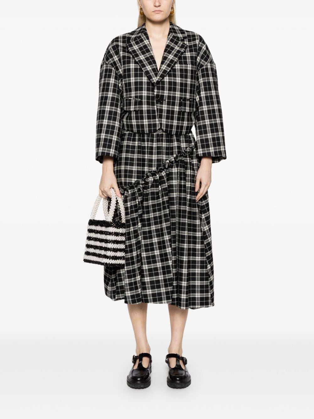 checked cropped blaer - 2