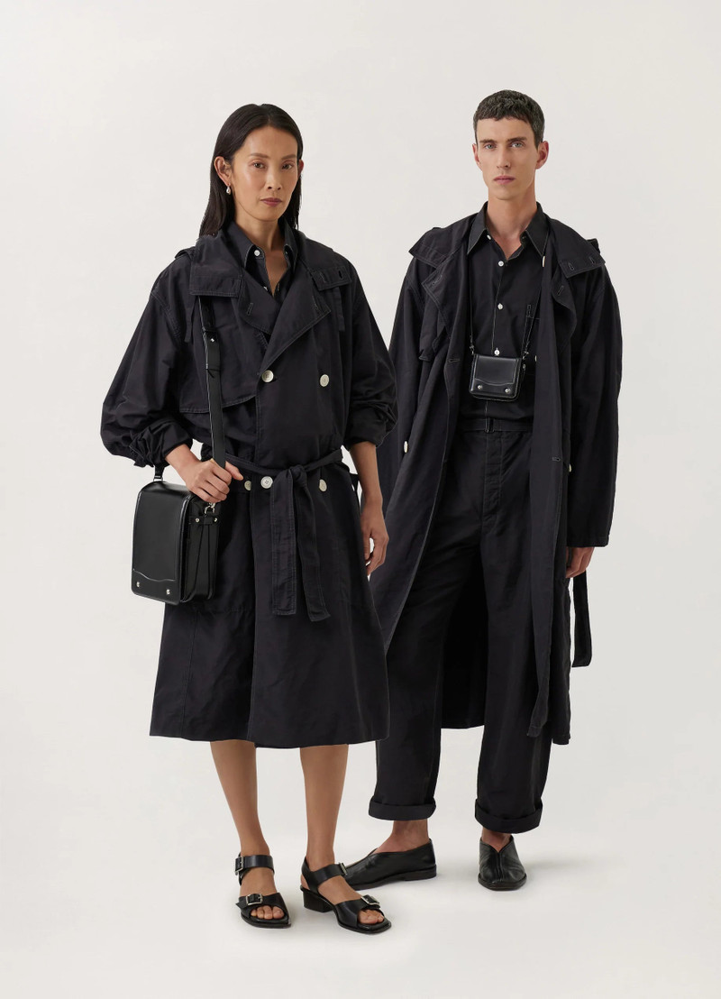 HOODED DOUBLE BREASTED PARKA
POLYAMIDE LINEN COTTON 1