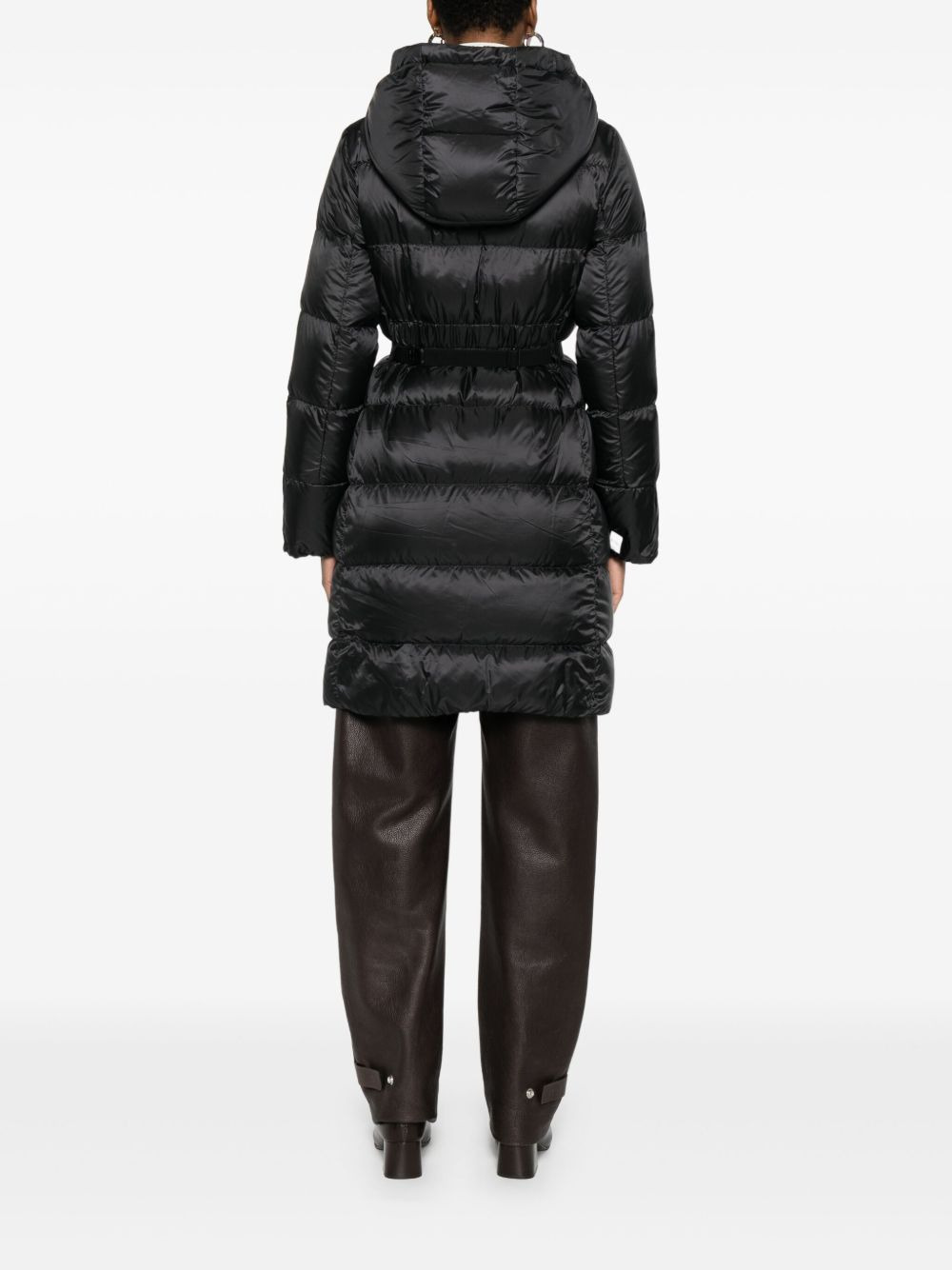 hooded belted coat - 4