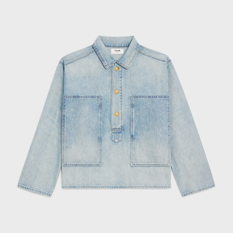 OPEN-COLLAR RIDER WASH SWEATER 1