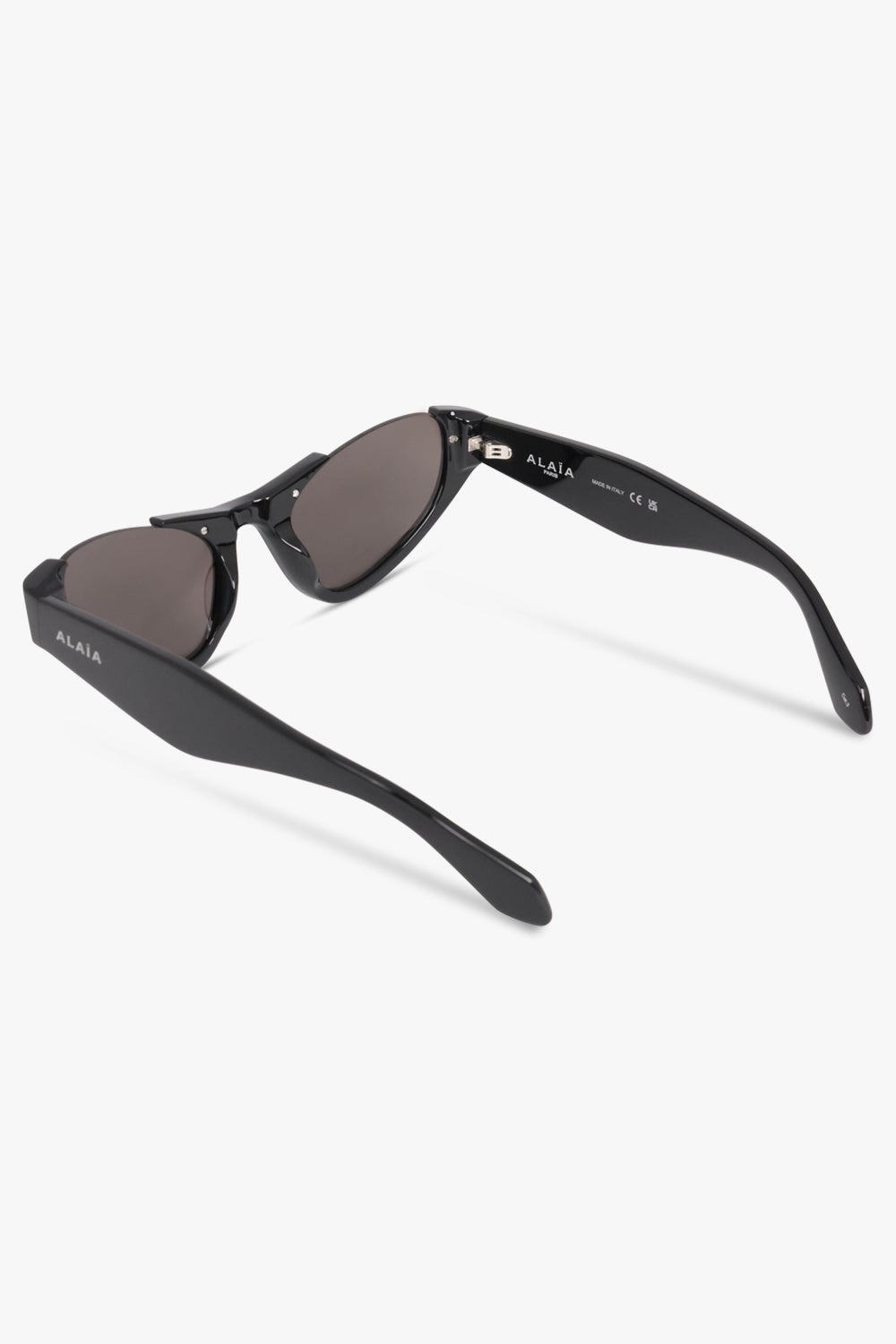 CAT EYE LETTERING SUNGLASSES | BLACK/BLACK/GREY - 3