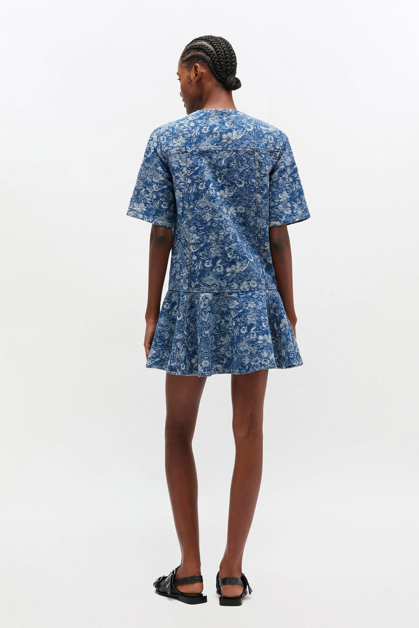 BLUE TAPESTRY MINI DRESS - 3