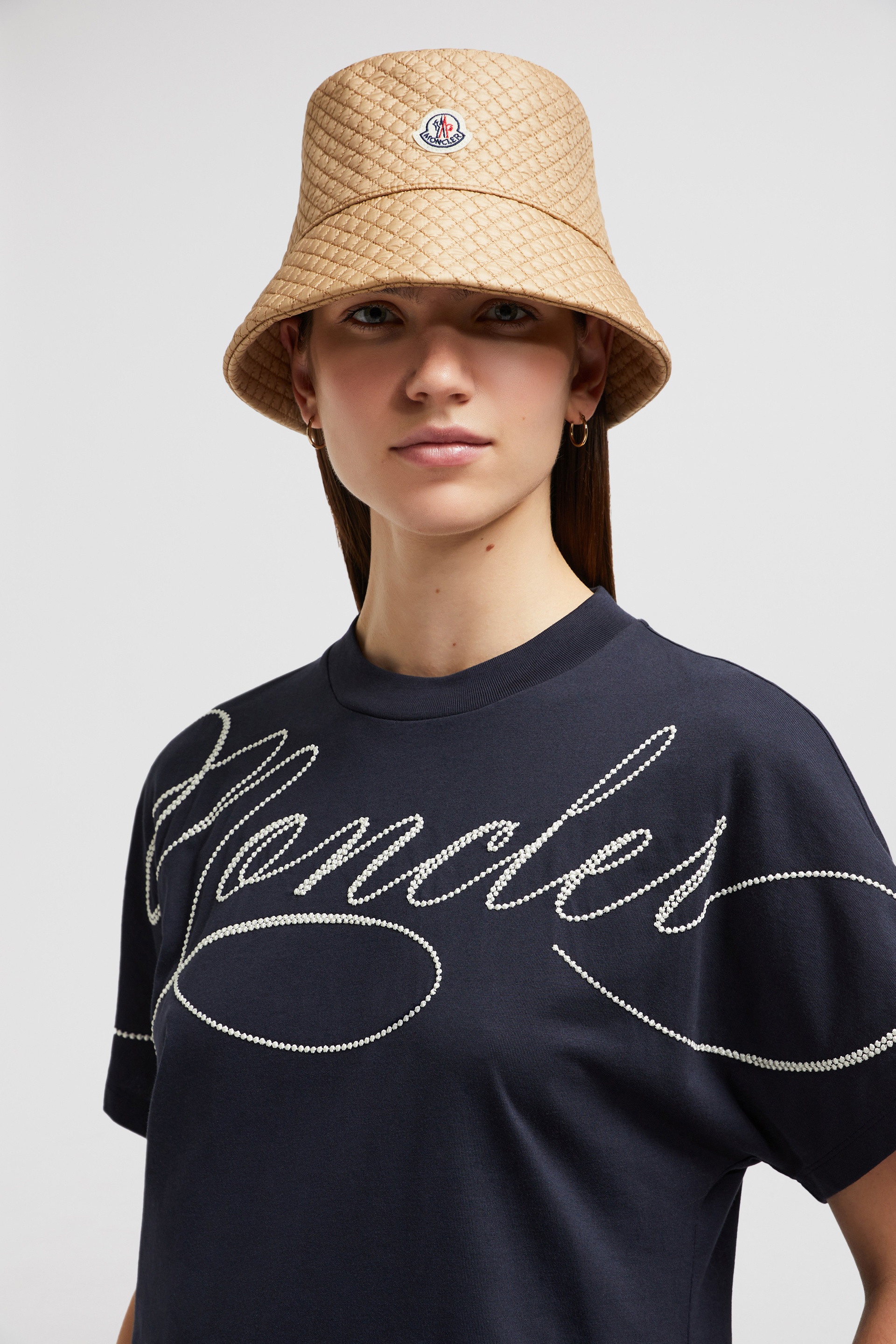 Embroidered Cursive Logo Cotton T-Shirt - 4