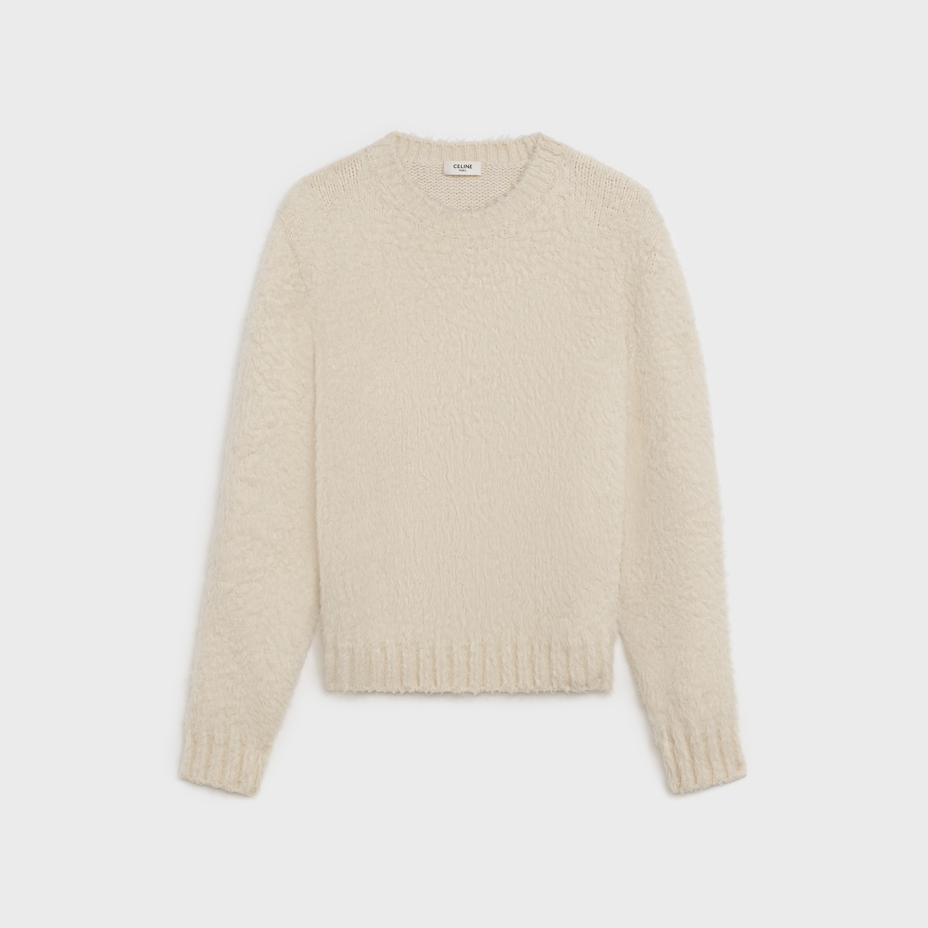 CREW NECK SWEATER IN BRUSHED COTTON - 1