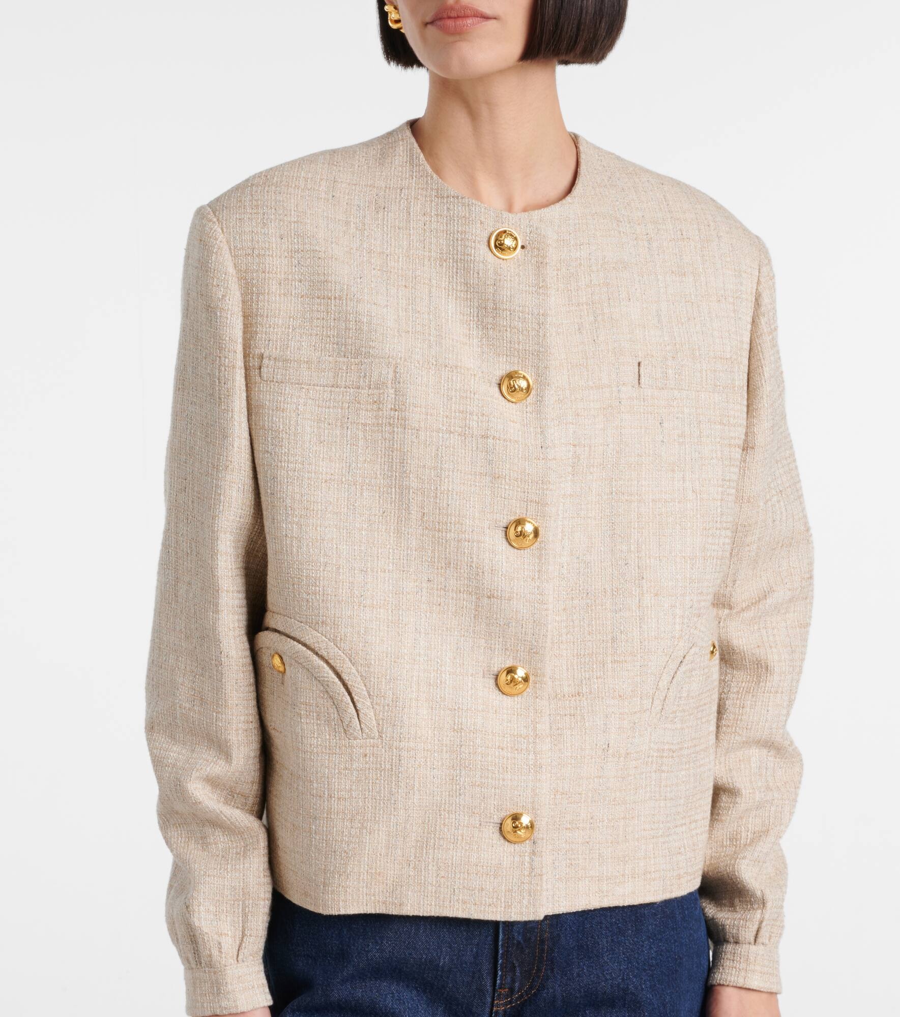 Gliss linen, cotton, and silk-blend jacket - 6