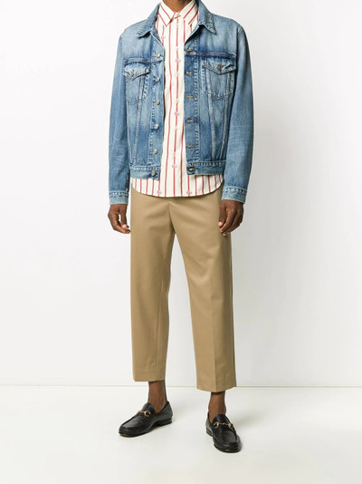 GUCCI Double G vertical-stripe shirt outlook