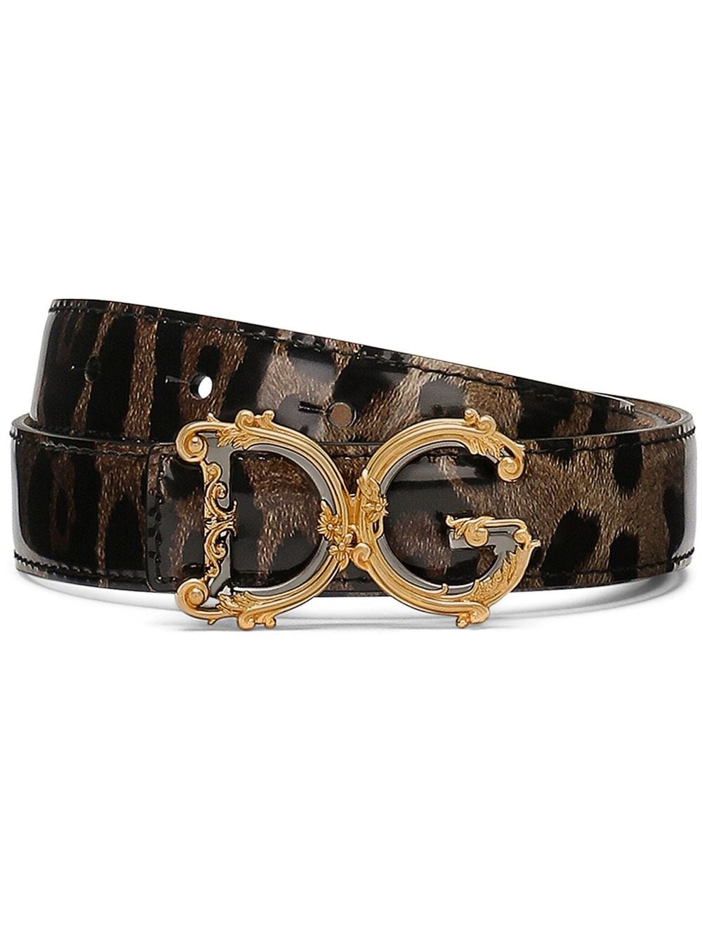 DG-buckle leopard-print belt - 1