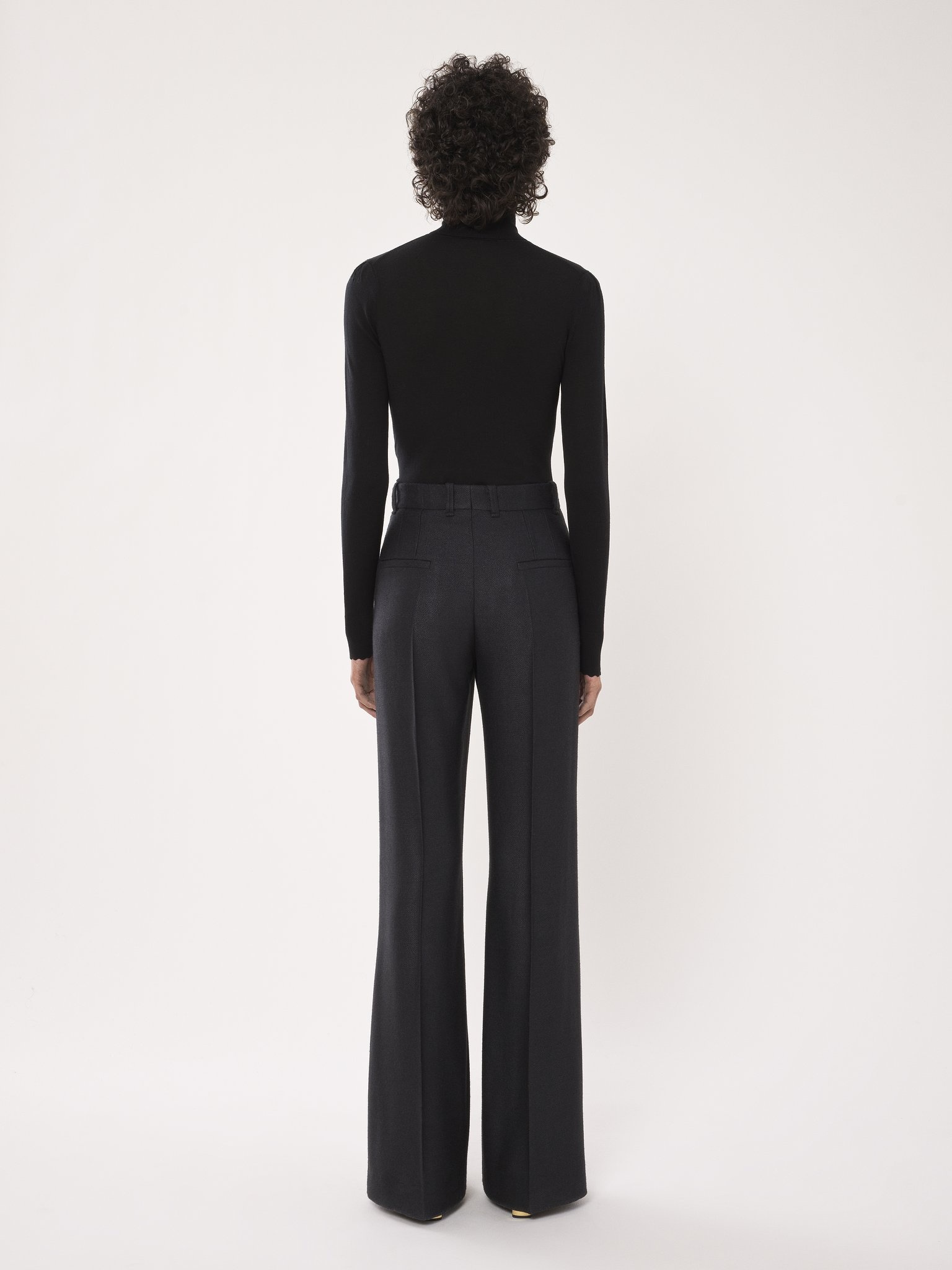 パンツ Chloe High-Waist Black Flared Pants High-rise wide-leg pants in black - Chloe | Mytheresa