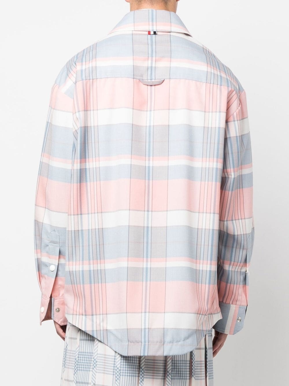checked oversized shirt - 4