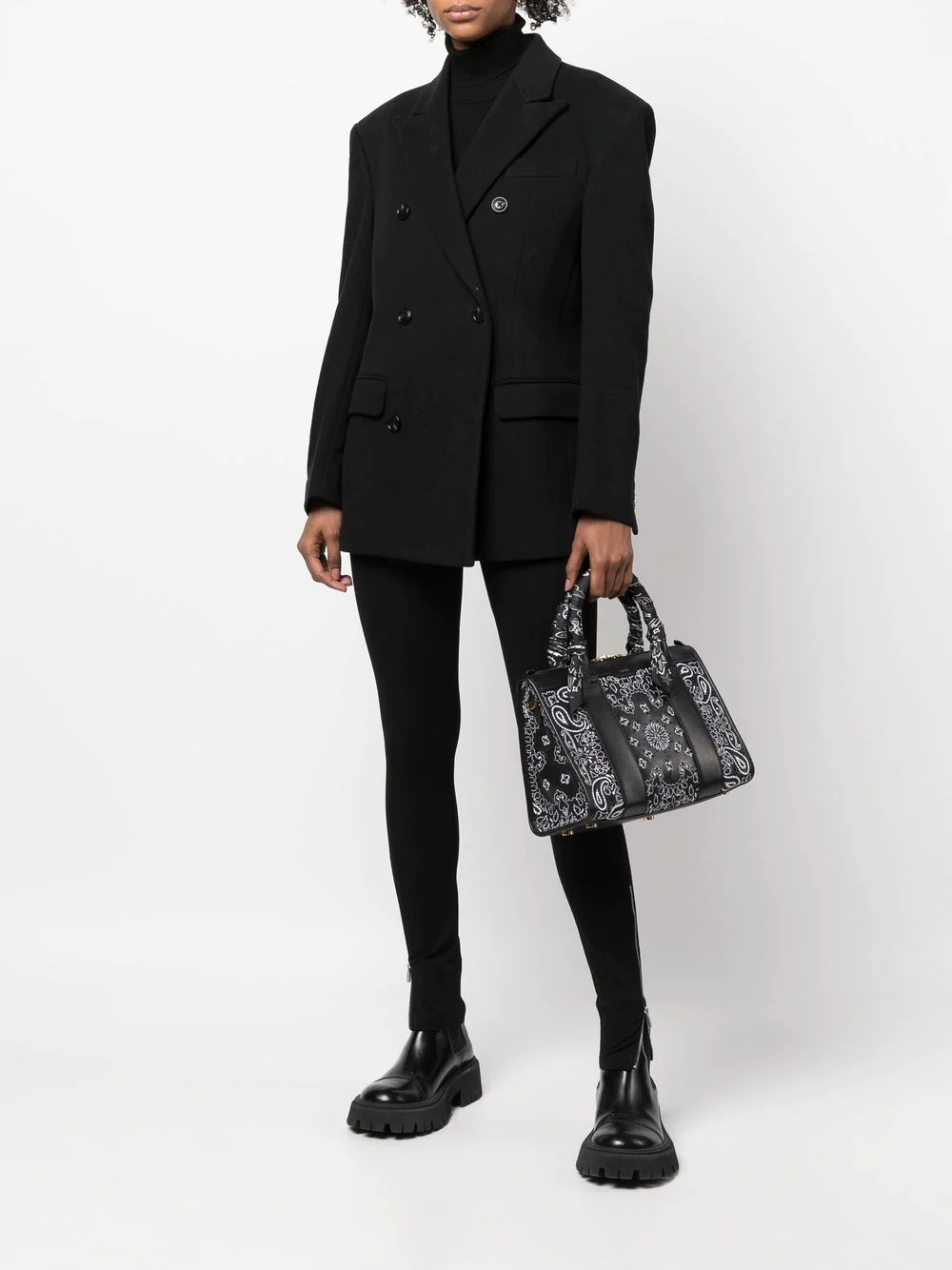 double-breasted cotton blazer - 2
