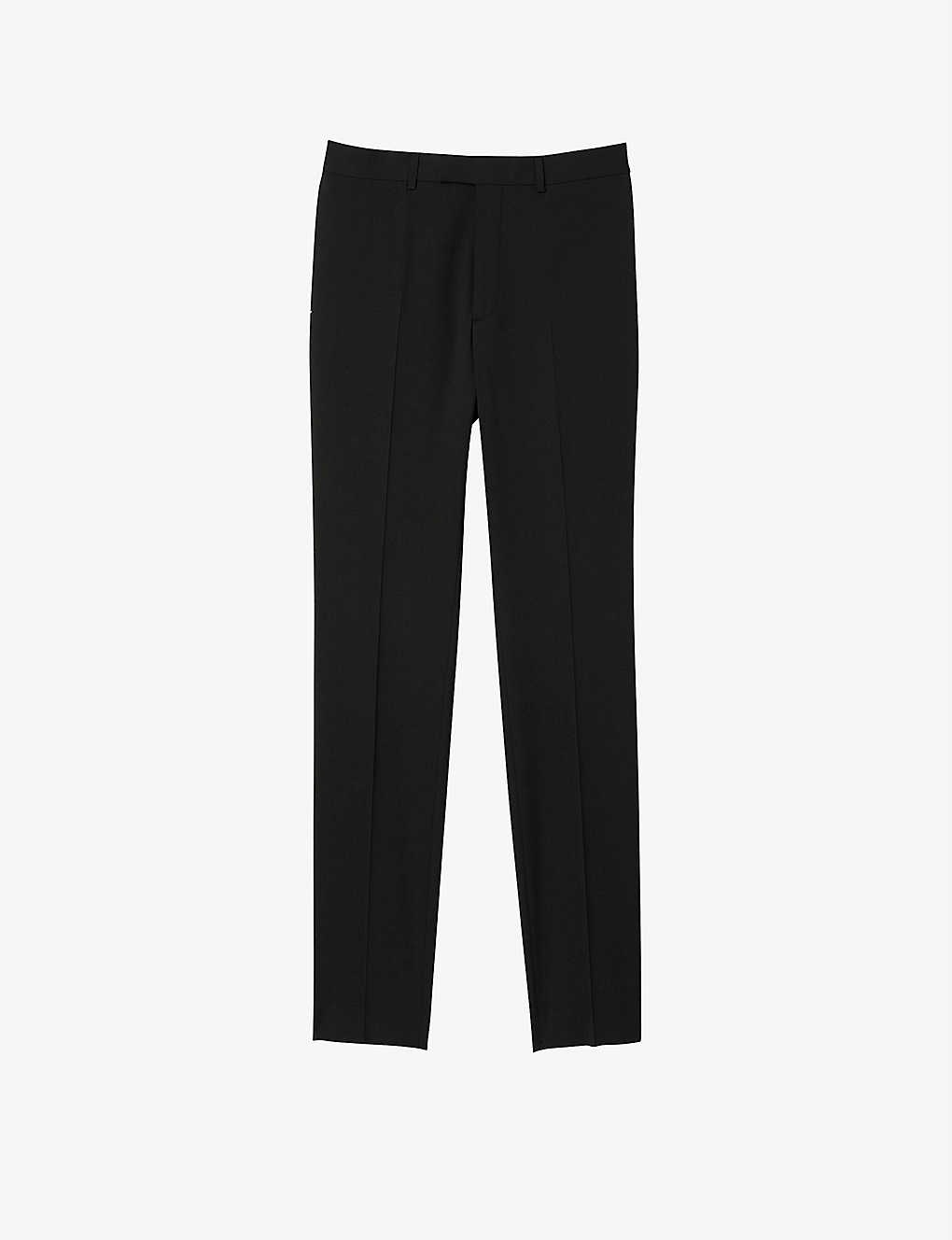 Slim-fit tapered wool trousers - 1