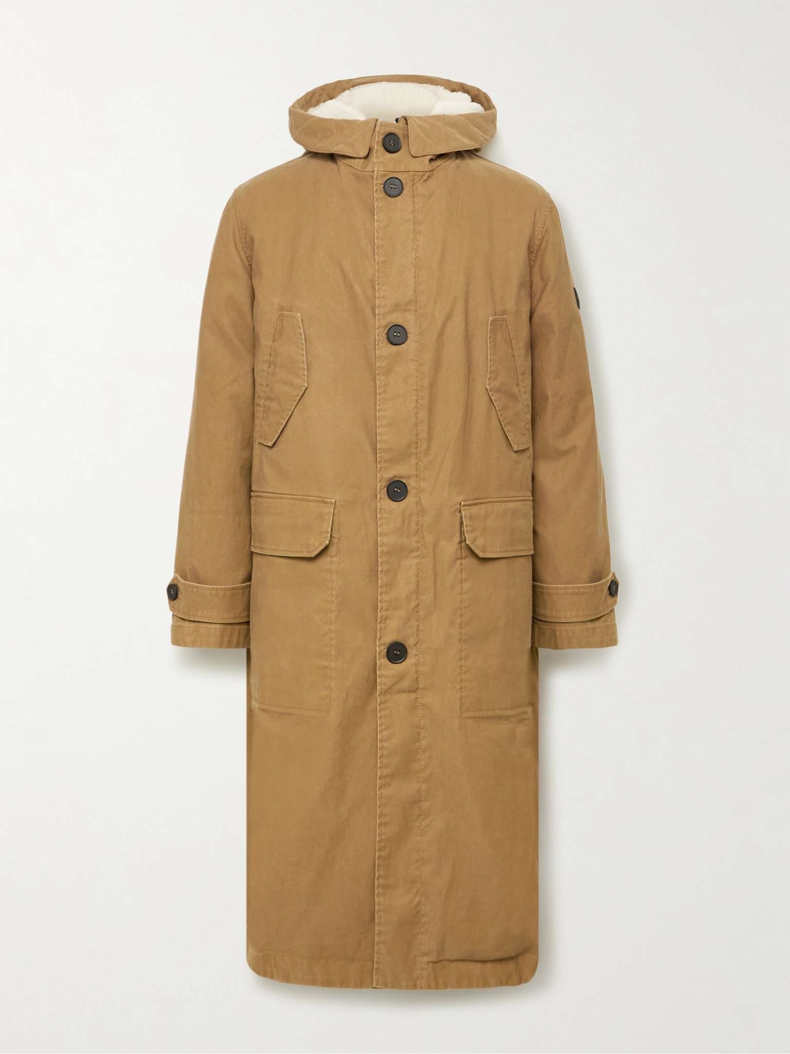 Cotton-Twill Parka with Detachable Shearling and Shell Hooded Down Liner - 1