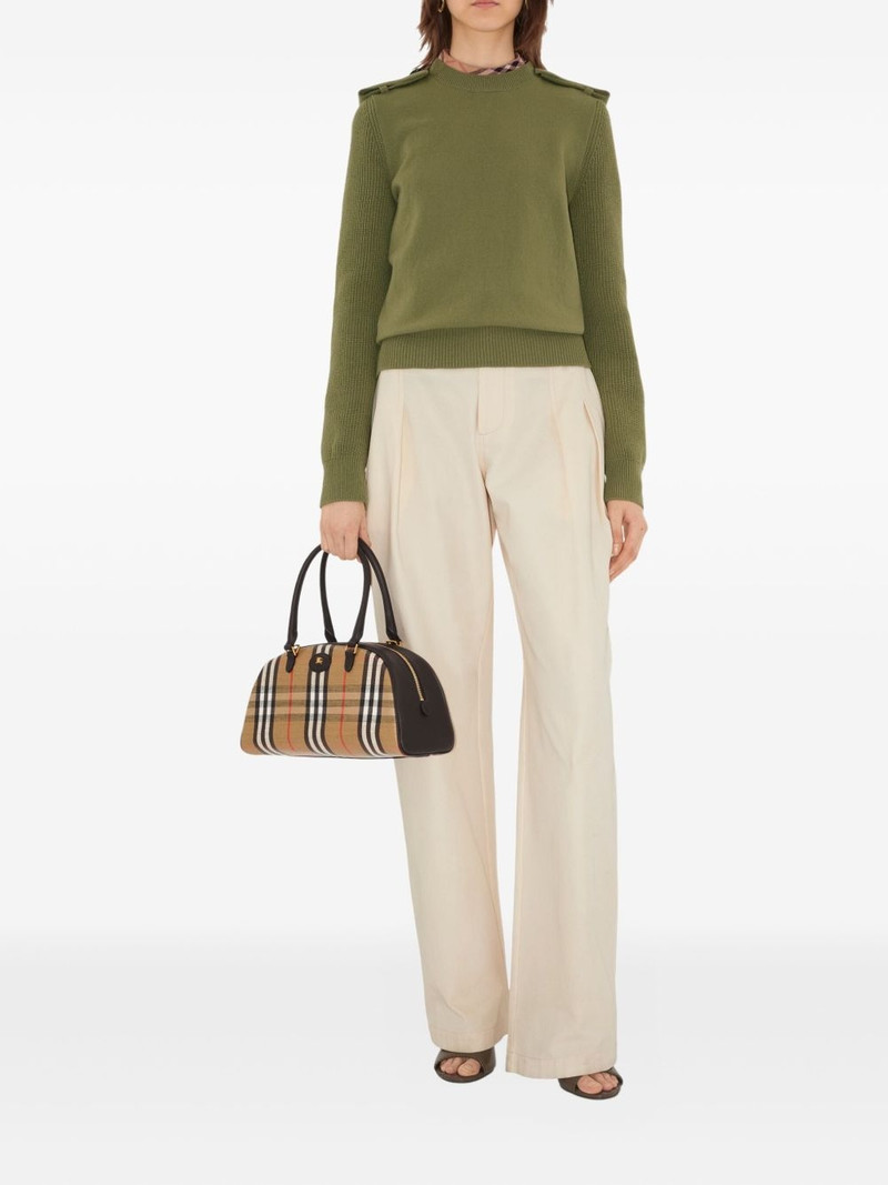 Burberry checked-epaulettes sweater outlook