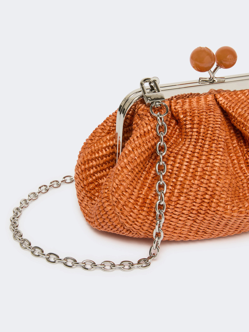 PALMAS Small raffia-effect Pasticcino Bag - SALMON 3