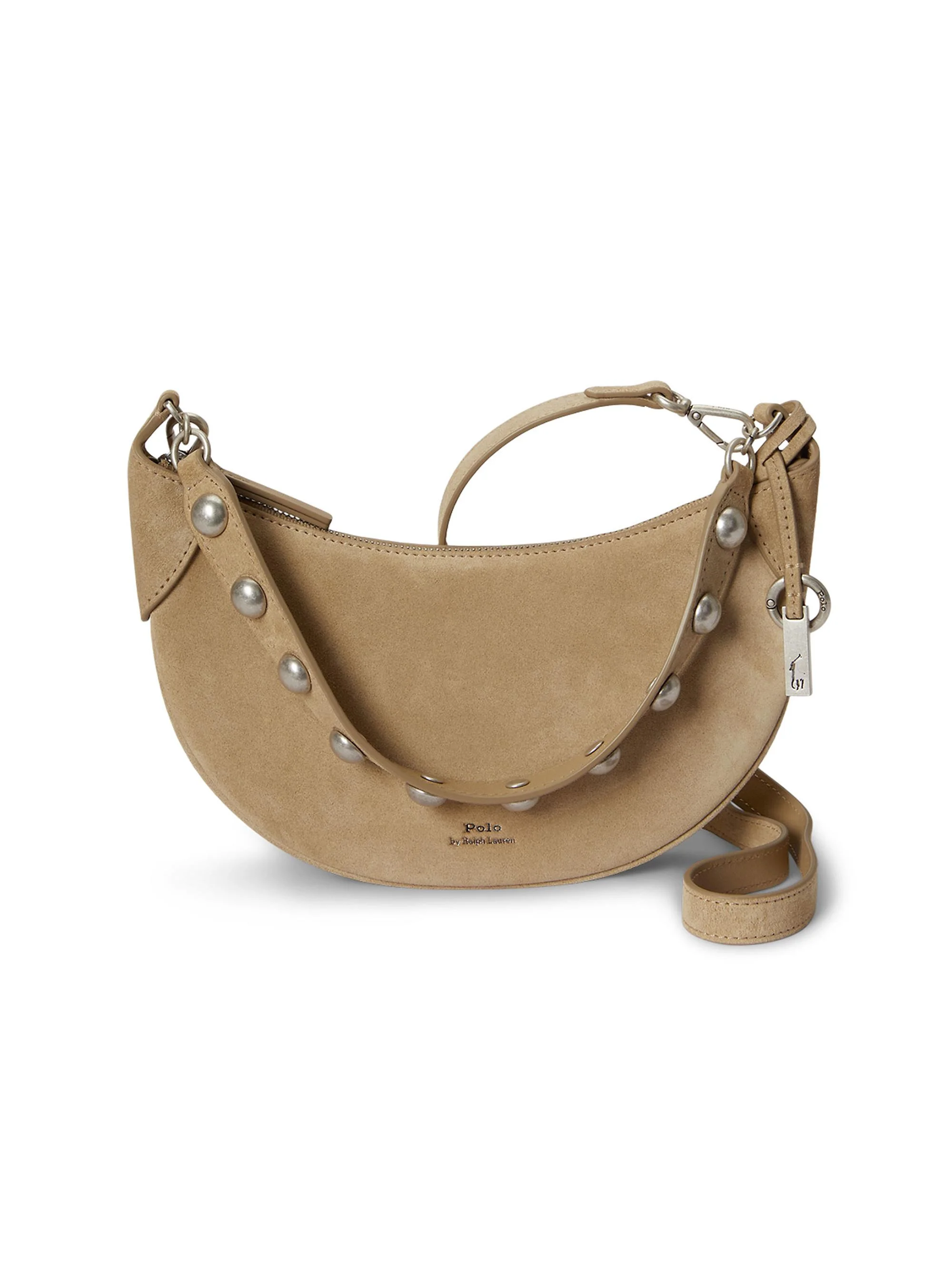 Women's Studded Suede Convertible Crossbody Bag - Cashew - 1