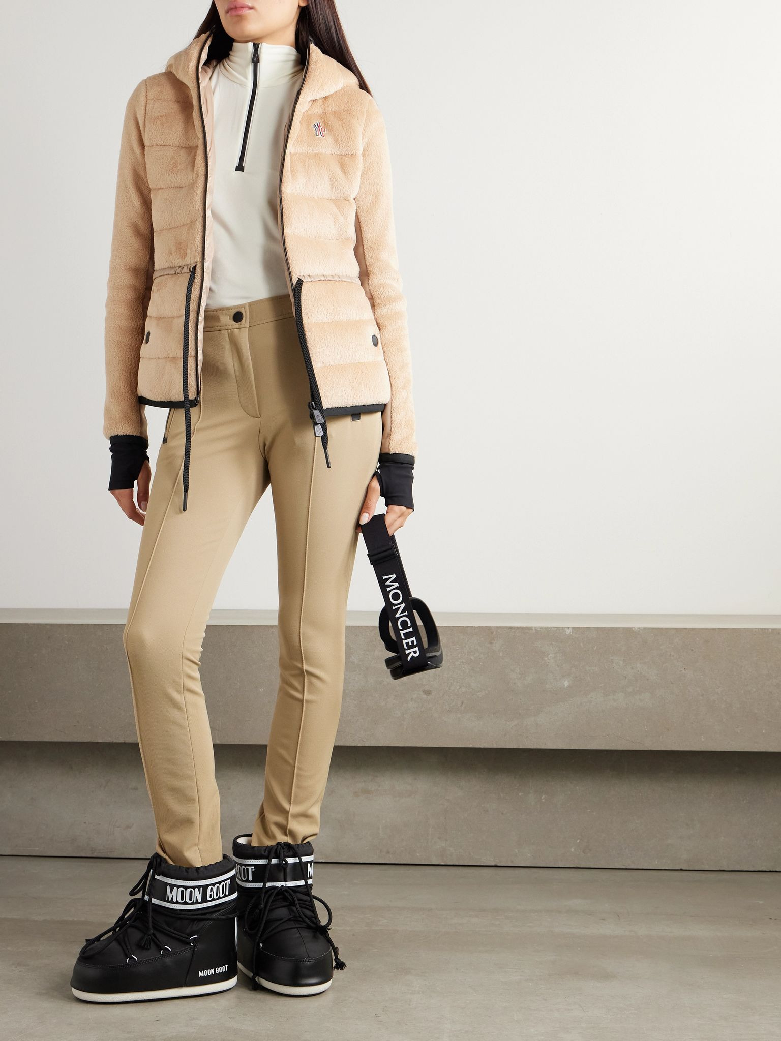 Tech-twill tapered ski pants Beige - 2