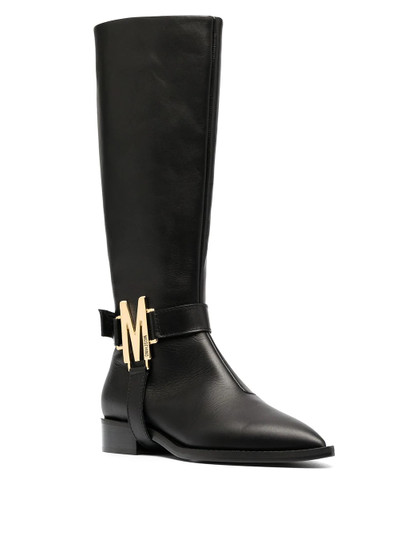 Moschino M plaque boots outlook