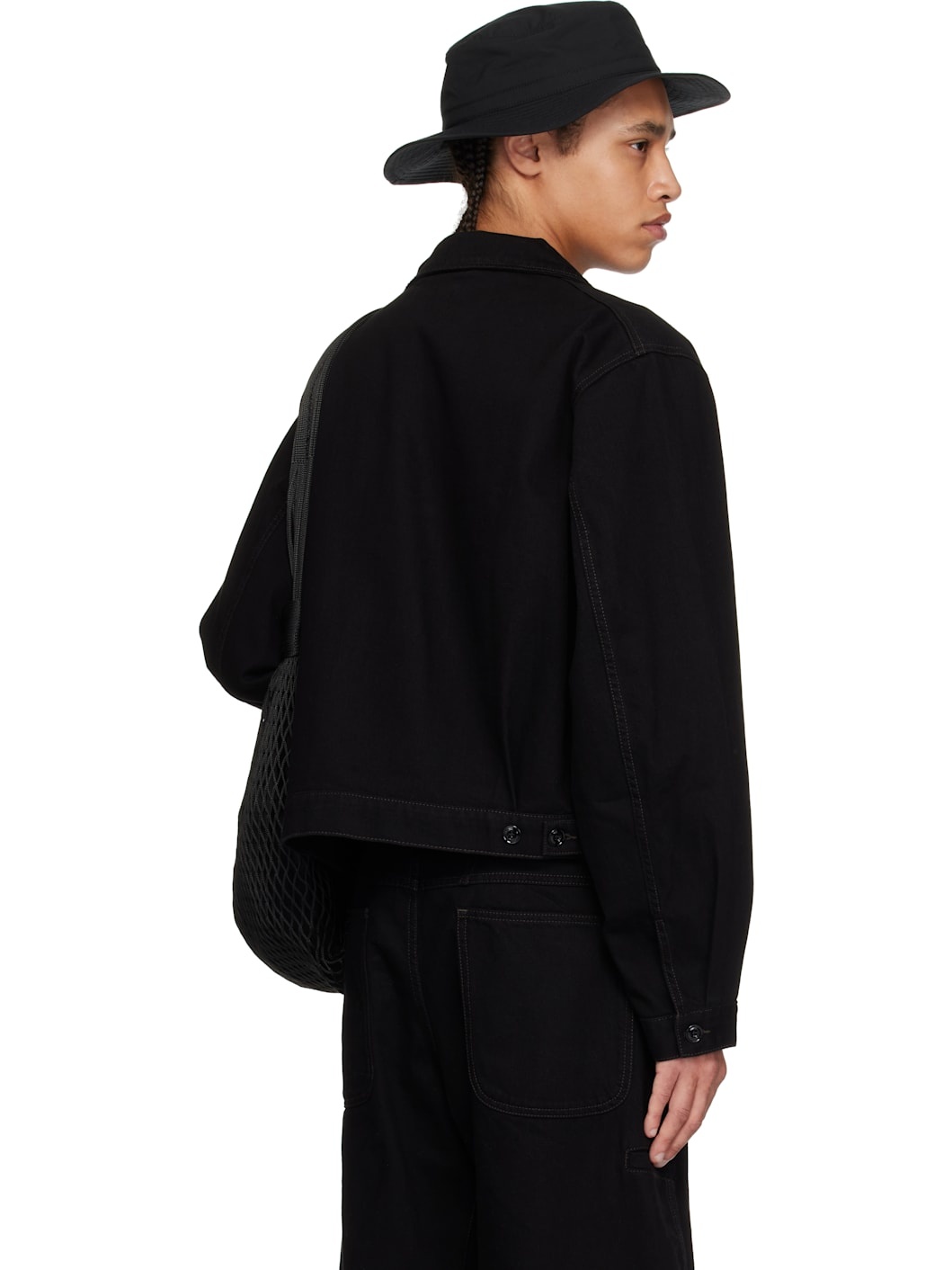 Black Trucker Denim Jacket - 3