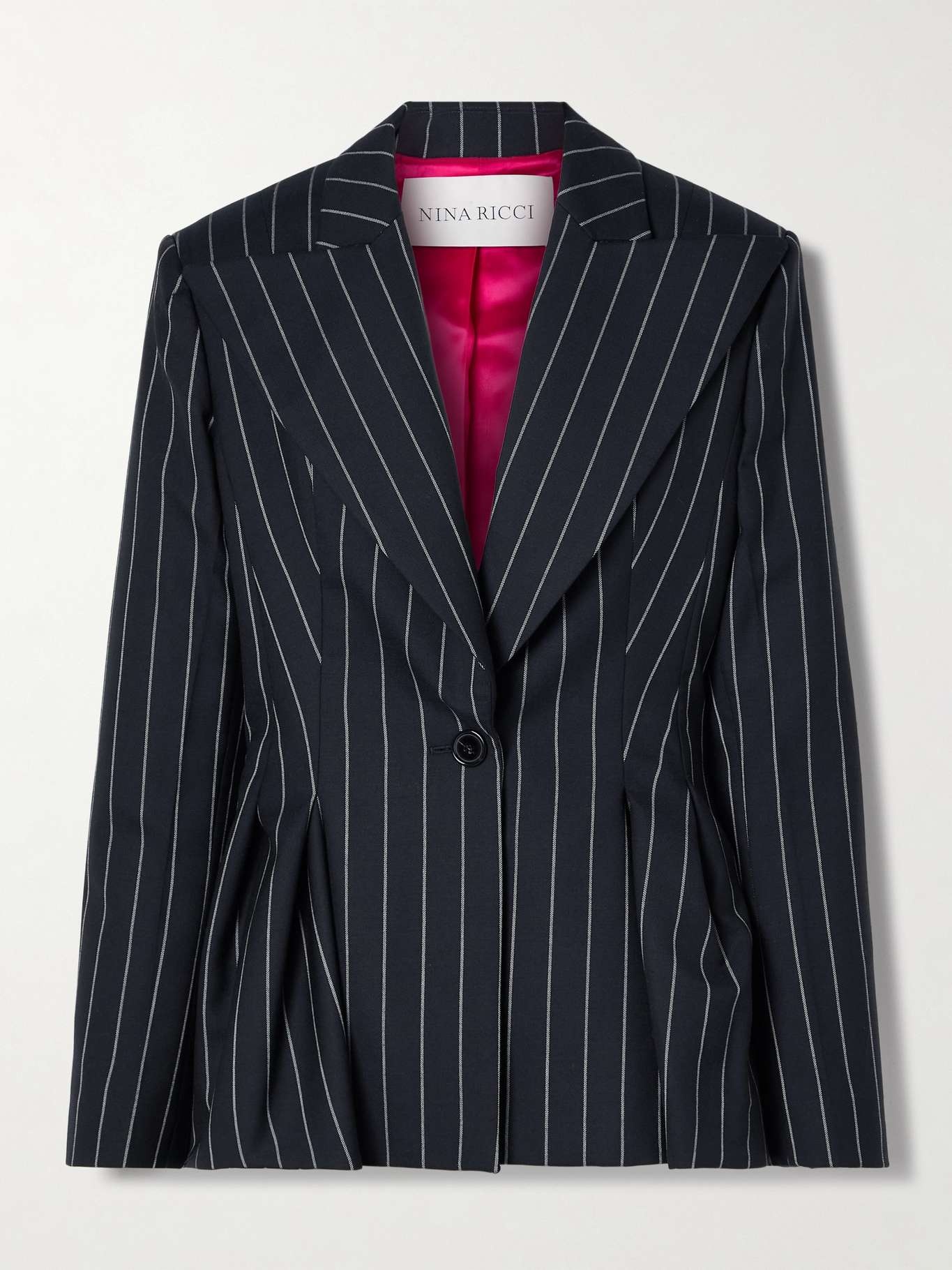 Striped wool-blend peplum blazer - 1