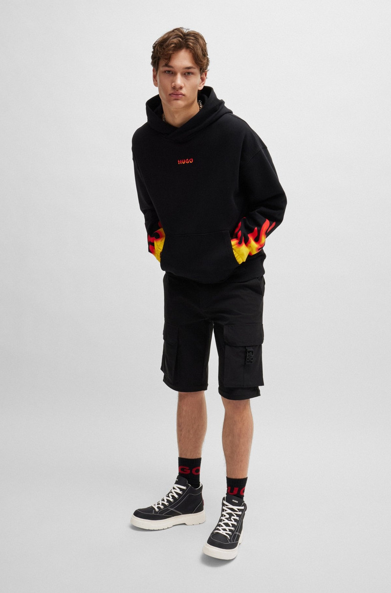 HUGO HIGH-TOP TRAINERS WITH RED STACKED-LOGO BADGE outlook