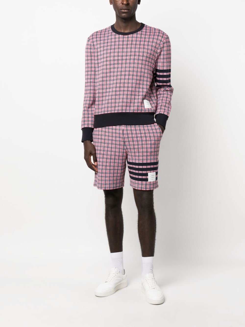checked jacquard crew-neck sweatshirt - 2