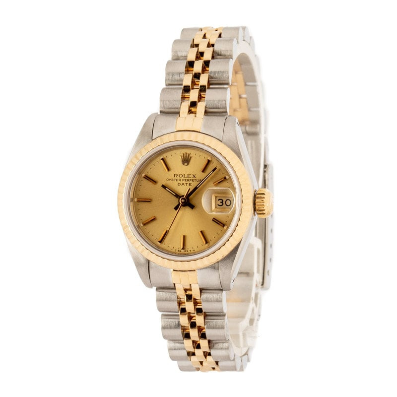 Ladies Rolex Date 69173 Champagne Dial - 2