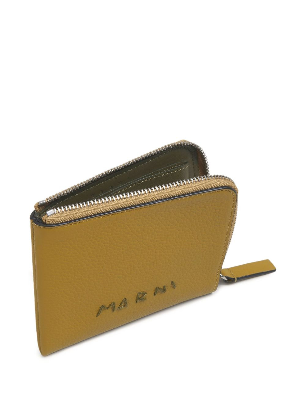 textured leather zip-around wallet - 3