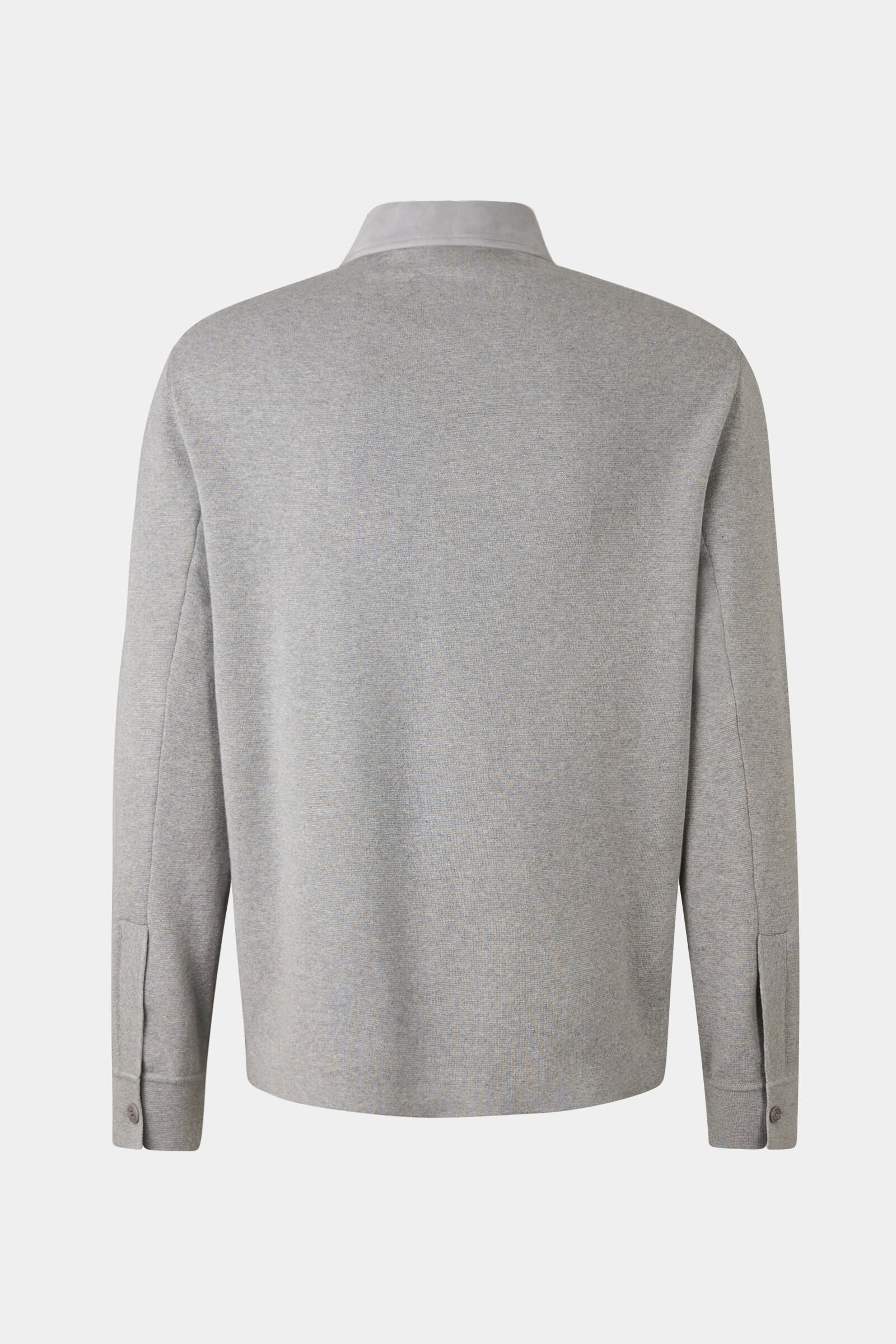 Henno suede knit overshirt in Light gray - 8