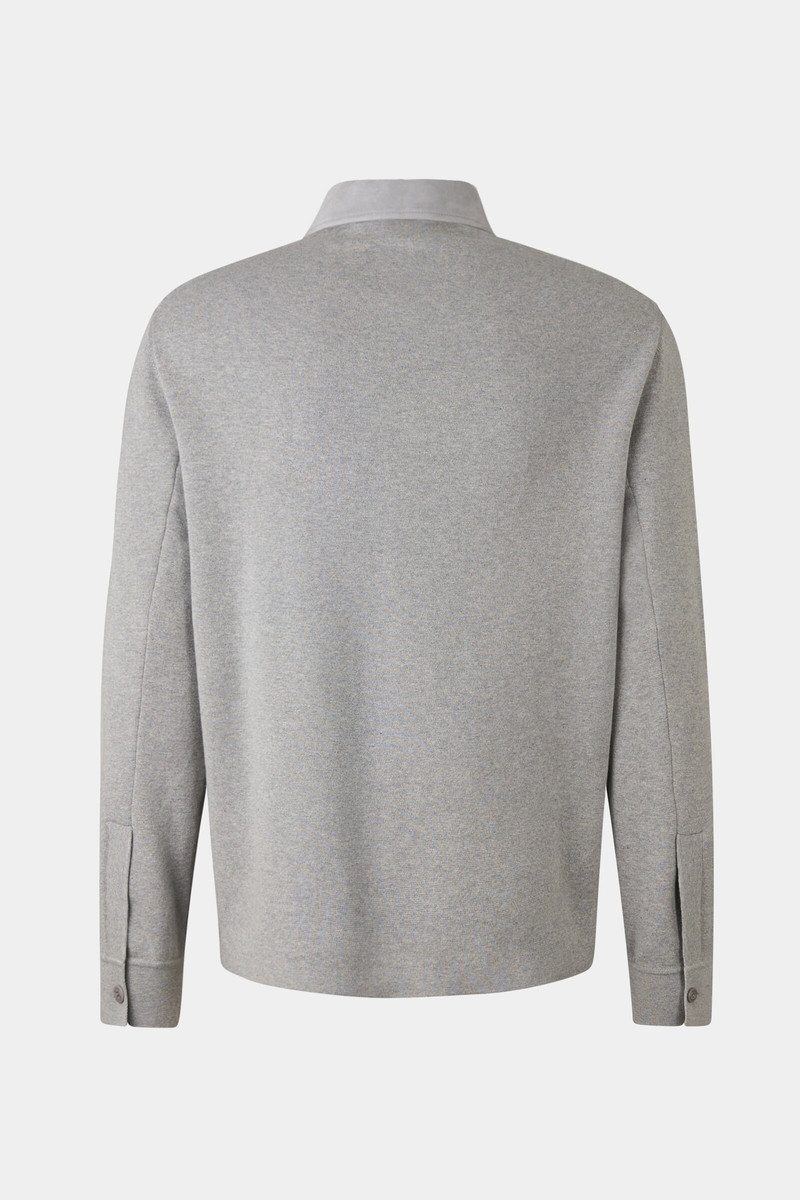 Henno suede knit overshirt in Light gray 8