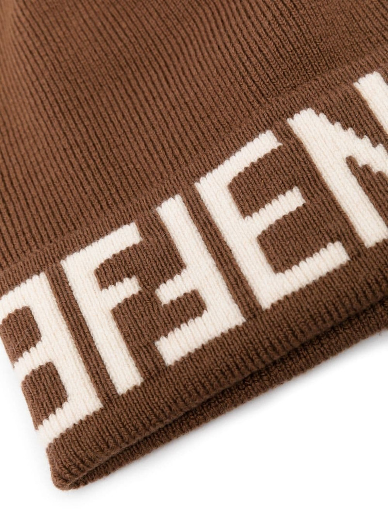 FENDI FF-motif turn-up brim beanie outlook