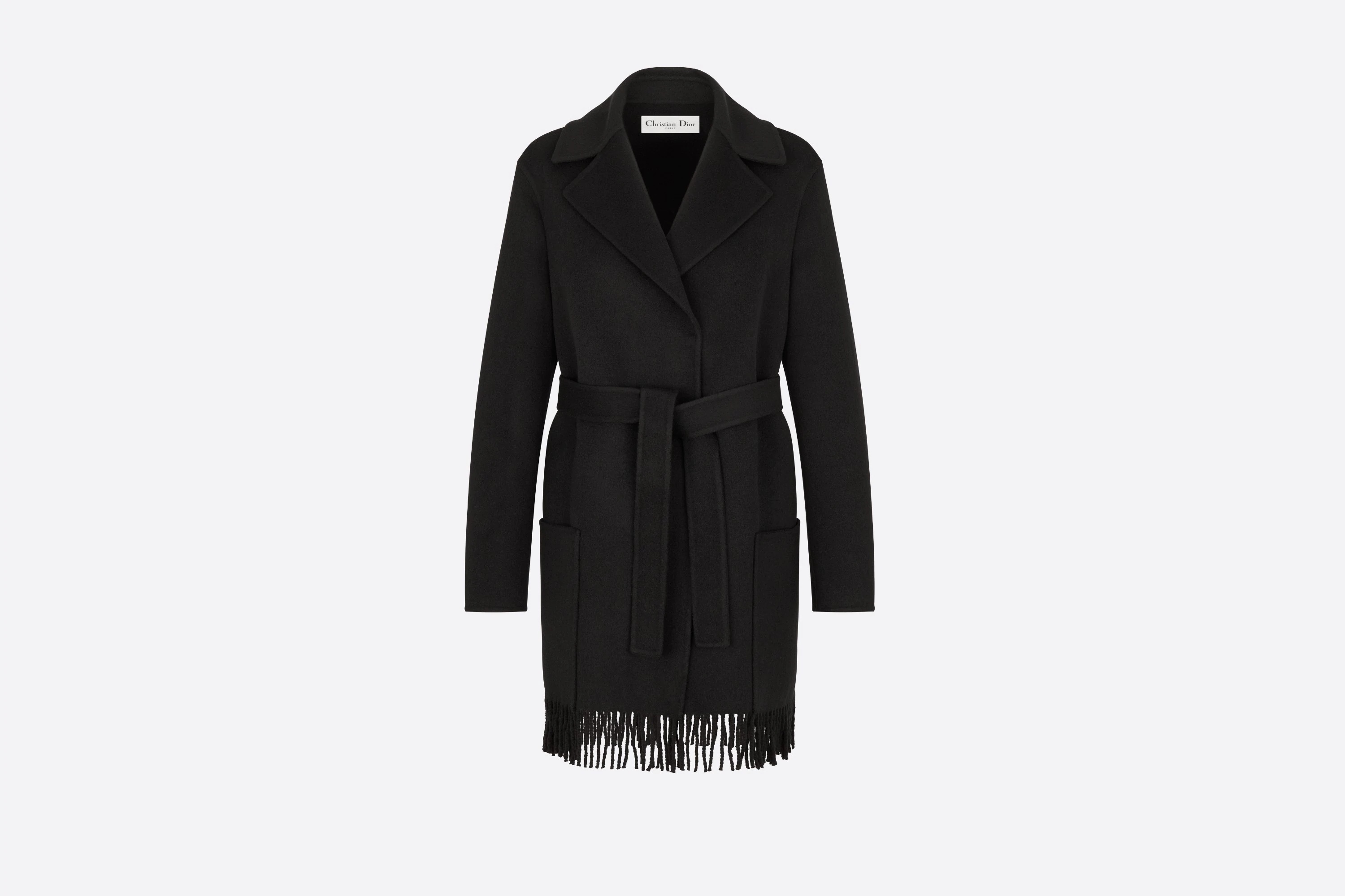 Fringed Coat with Belt - 1