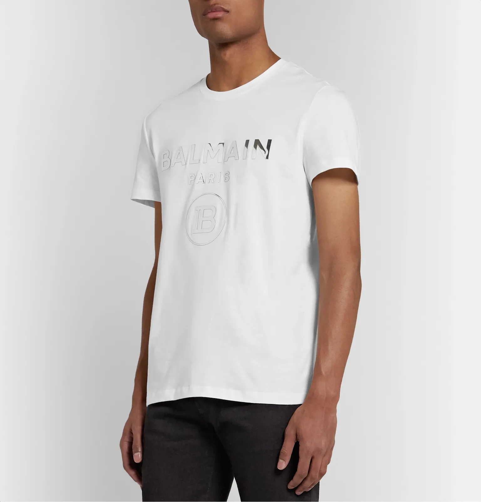 Slim-Fit Metallic Logo-Print Cotton-Jersey T-Shirt - 4