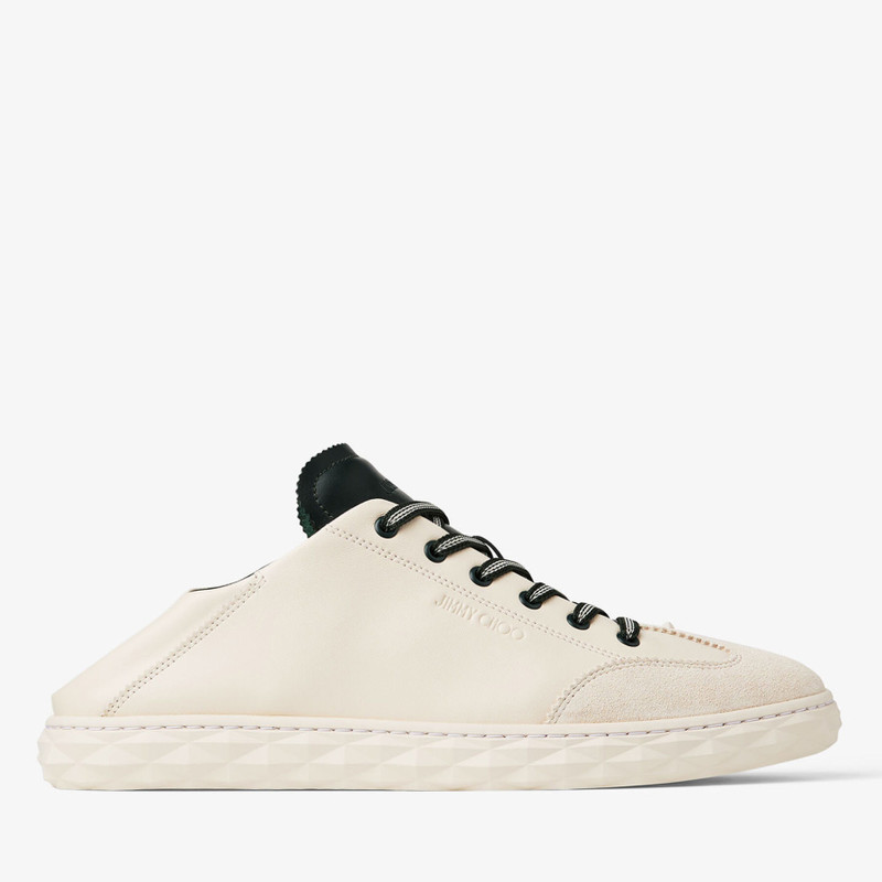 Diamond Flex M Latte and British Green Leather Mix Low Top Trainers 3