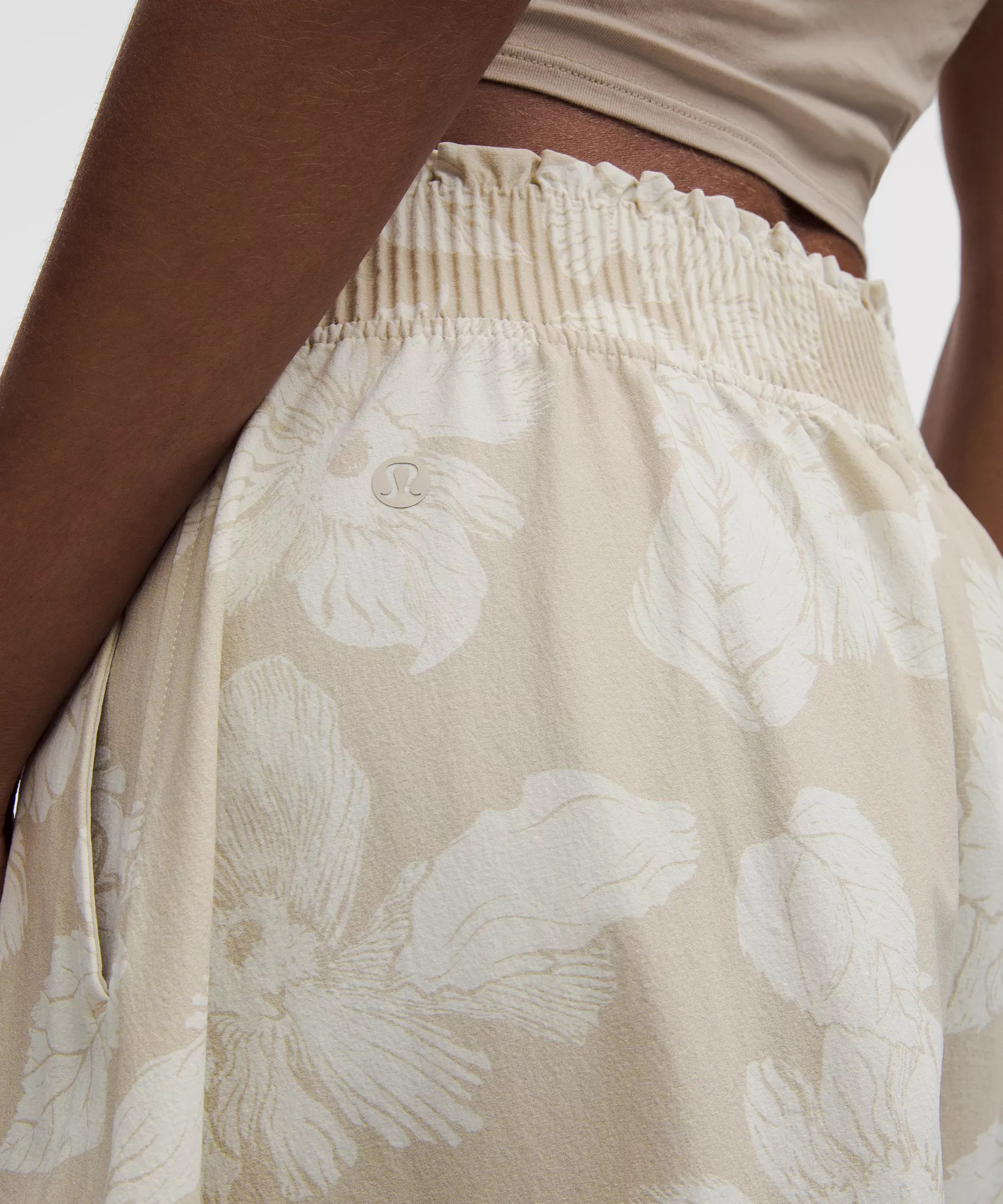 Stretch Woven Ruffle-Waist Midi Skirt - 5