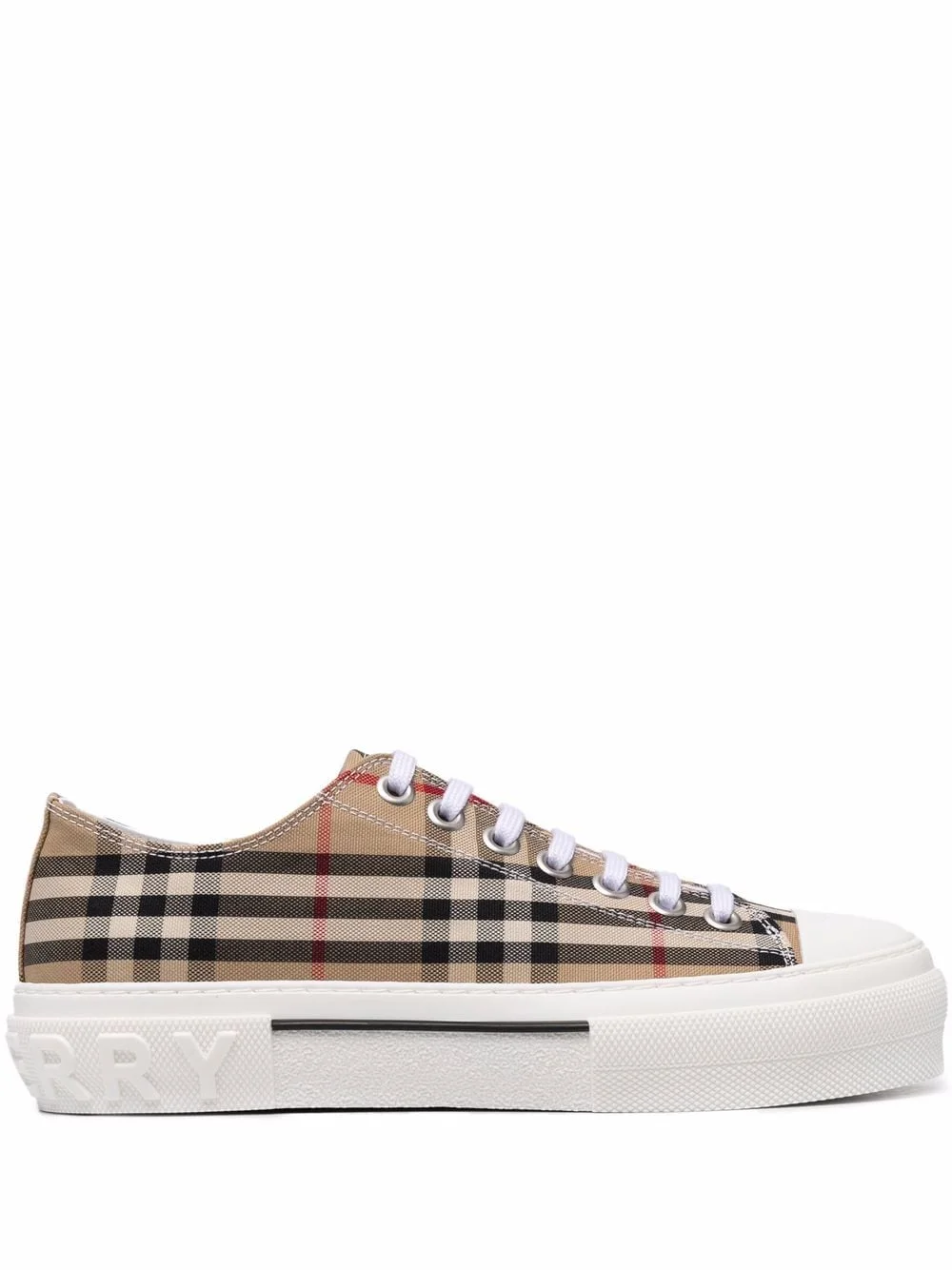 Burberry Men Check Motif Canvas Sneakers - 1