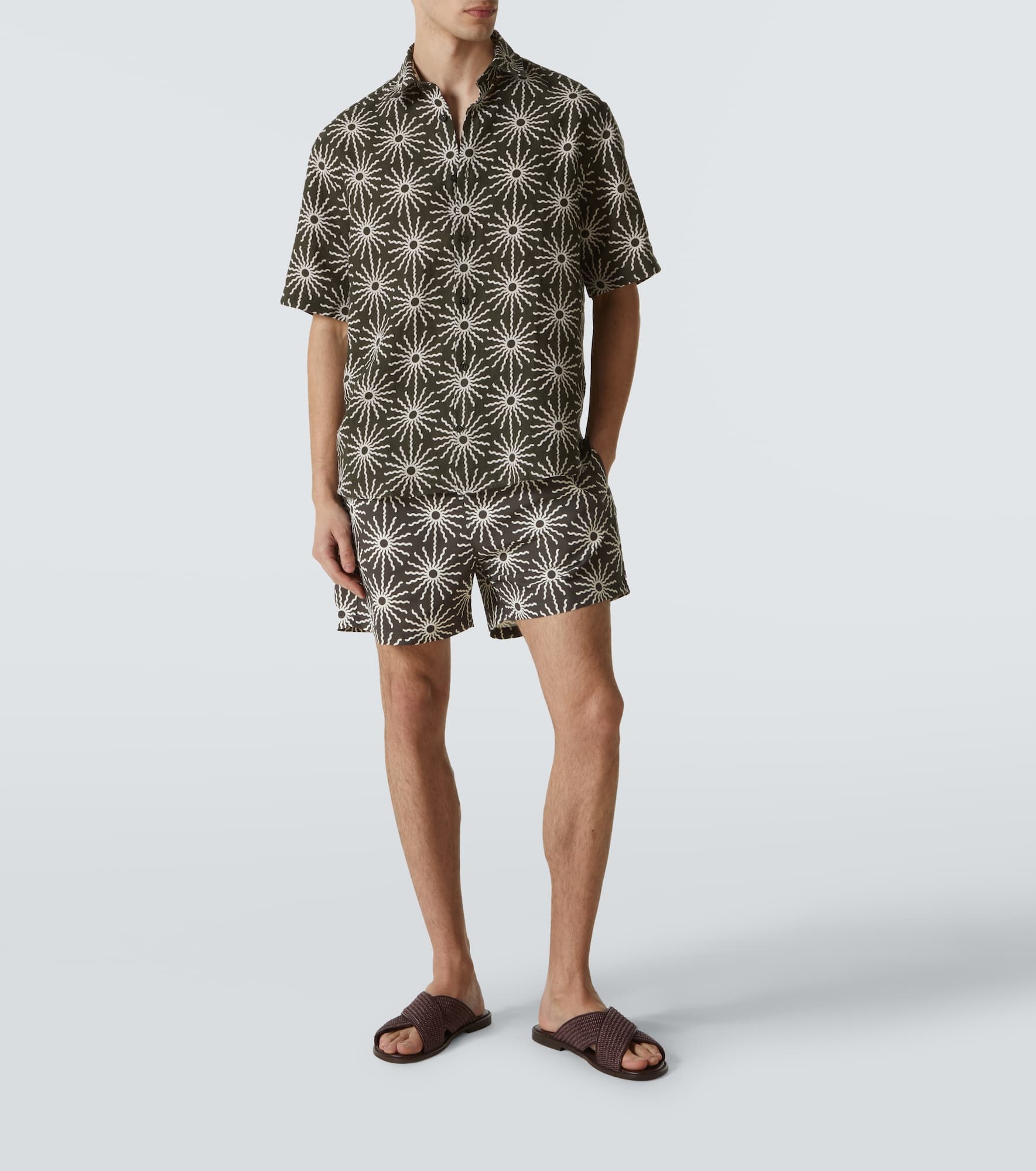 Castro printed linen bowling shirt - 2