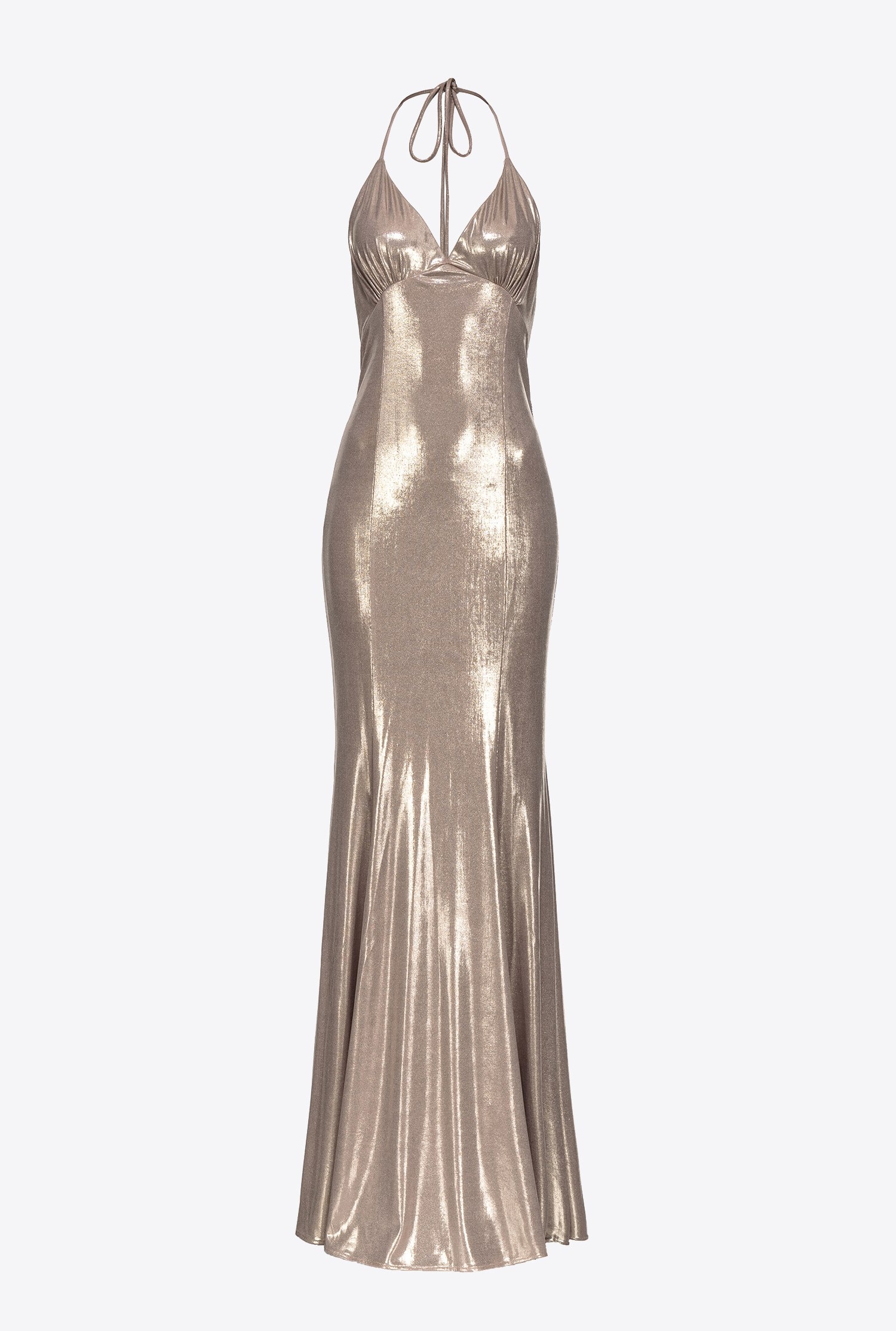 LONG LAMINATED JERSEY DRESS - 1